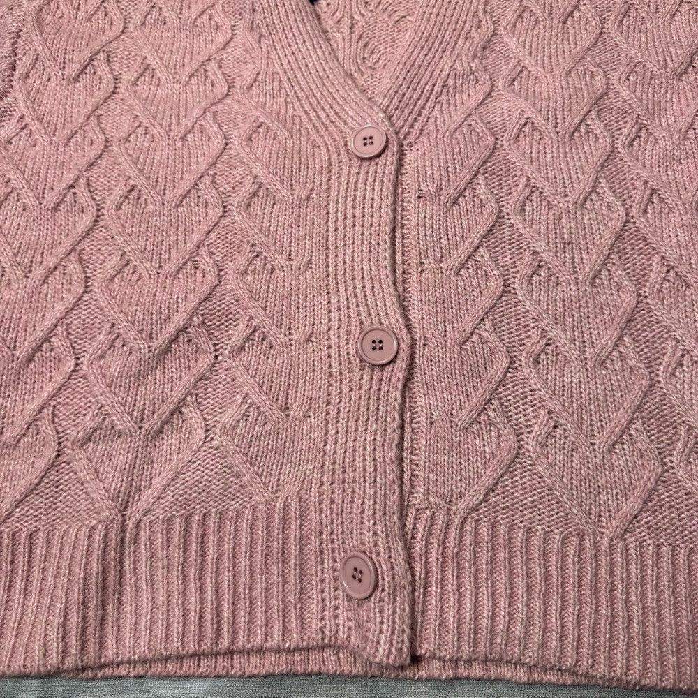 Badgley Mischka NWT New Badgley Mischka Cable Knit Pink Cardigan Sweater Si Size M / US 6-8 / IT 42-44 - 9 Thumbnail