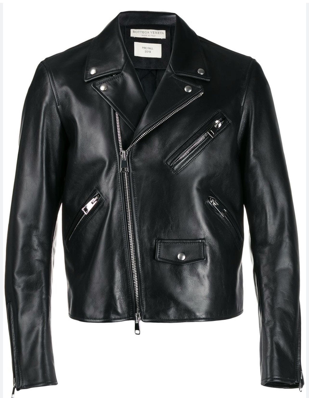 Bottega Veneta 🔥$5.3K VALUE🔥Pre-Fall 2019 Black Leather Moto Jacket Size US L / EU 52-54 / 3 - 1 Thumbnail