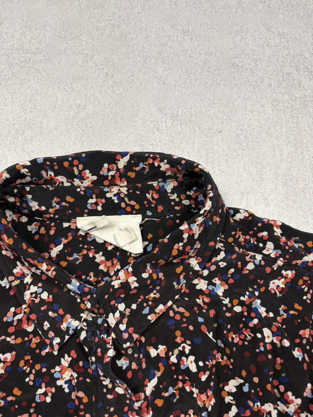 Sezane Sézane Silk Button Up Pocket Shirt Size 36 Black Multicolor Size XS / US 0-2 / IT 36-38 - 10 Thumbnail