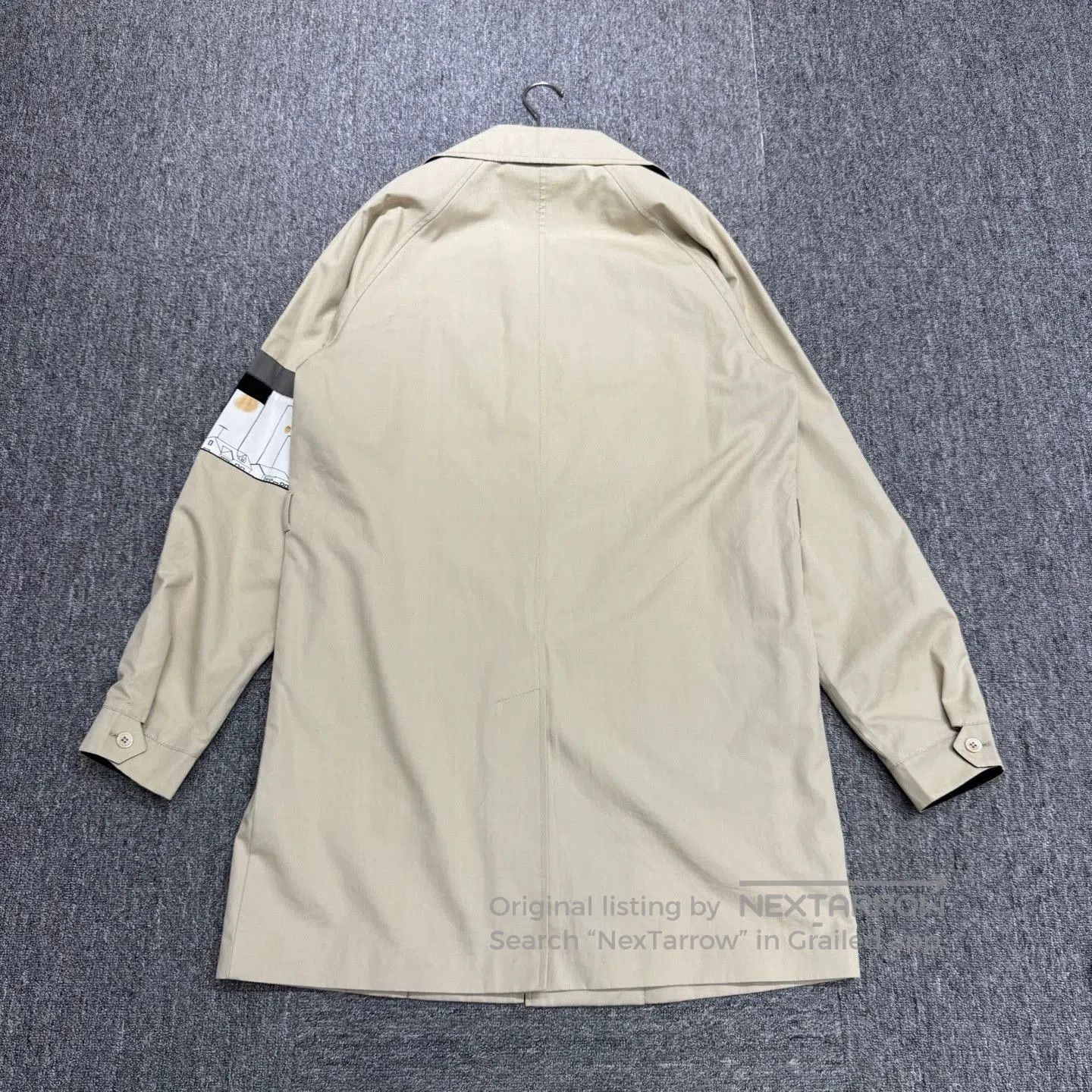 Prada Beige Multi Graphic Print Long Coat. Size US M / EU 48-50 / 2 - 6 Thumbnail