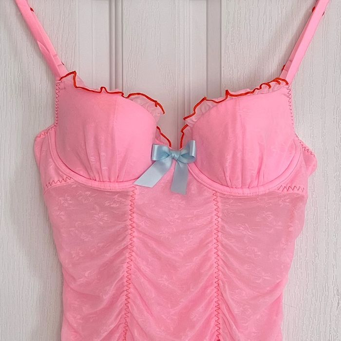 Victoria's Secret Cute VS Pink Mesh Bustier (34B/32C)