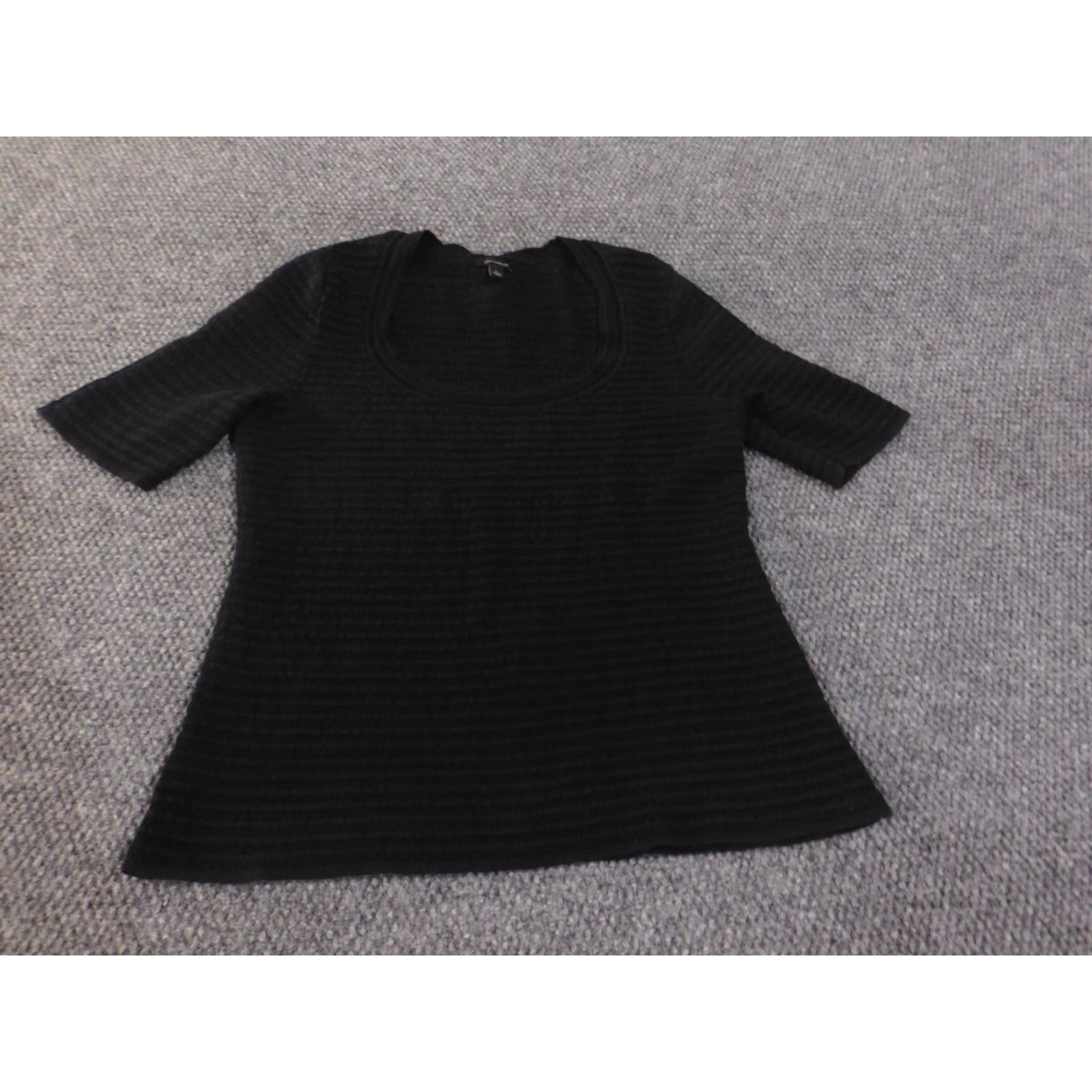 Vintage Ann Taylor top Black geometric stretch womens pullover cotton L Size L / US 10 / IT 46 - 3 Thumbnail