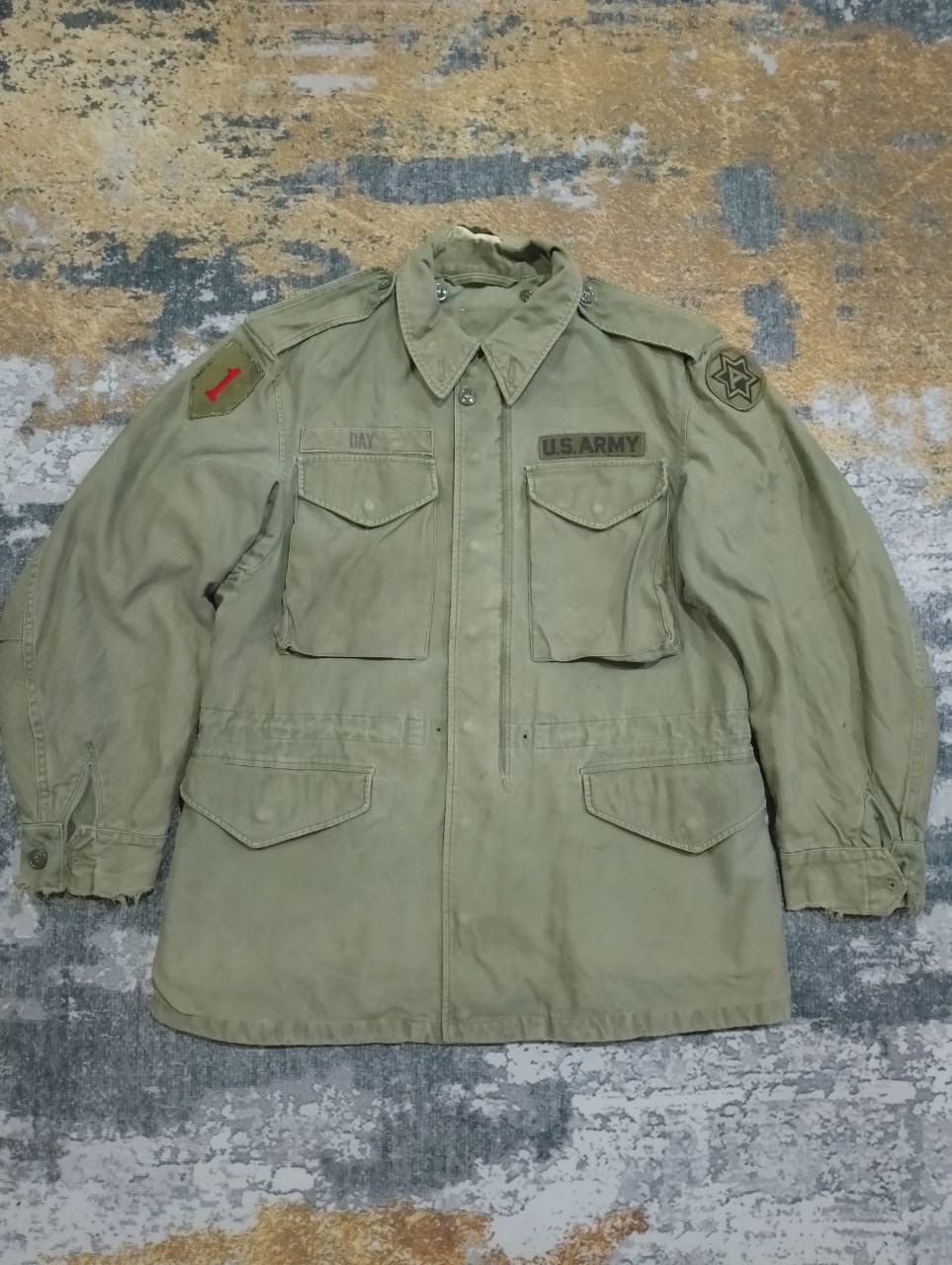 Vintage Distres 60s Army Coat Wind Resistant