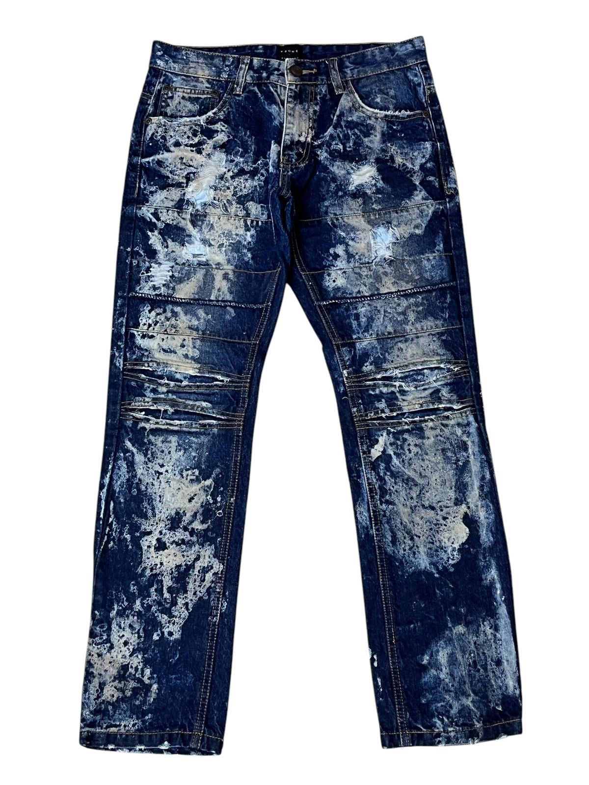 Japanese Brand SICK🔥KROME NEW YORK TYE DYE DISTRESSED STYLE JEANS Size US 31 - 1 Thumbnail