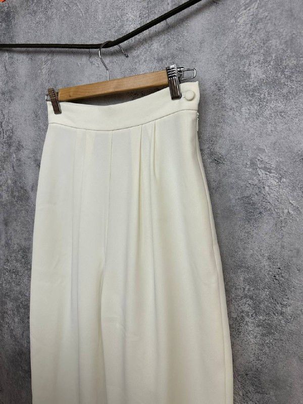 Other Day Meets Night Ivory Lace Vest & Wide Leg Pants Set Elegant Size 28" / US 6 / IT 42 - 11 Thumbnail