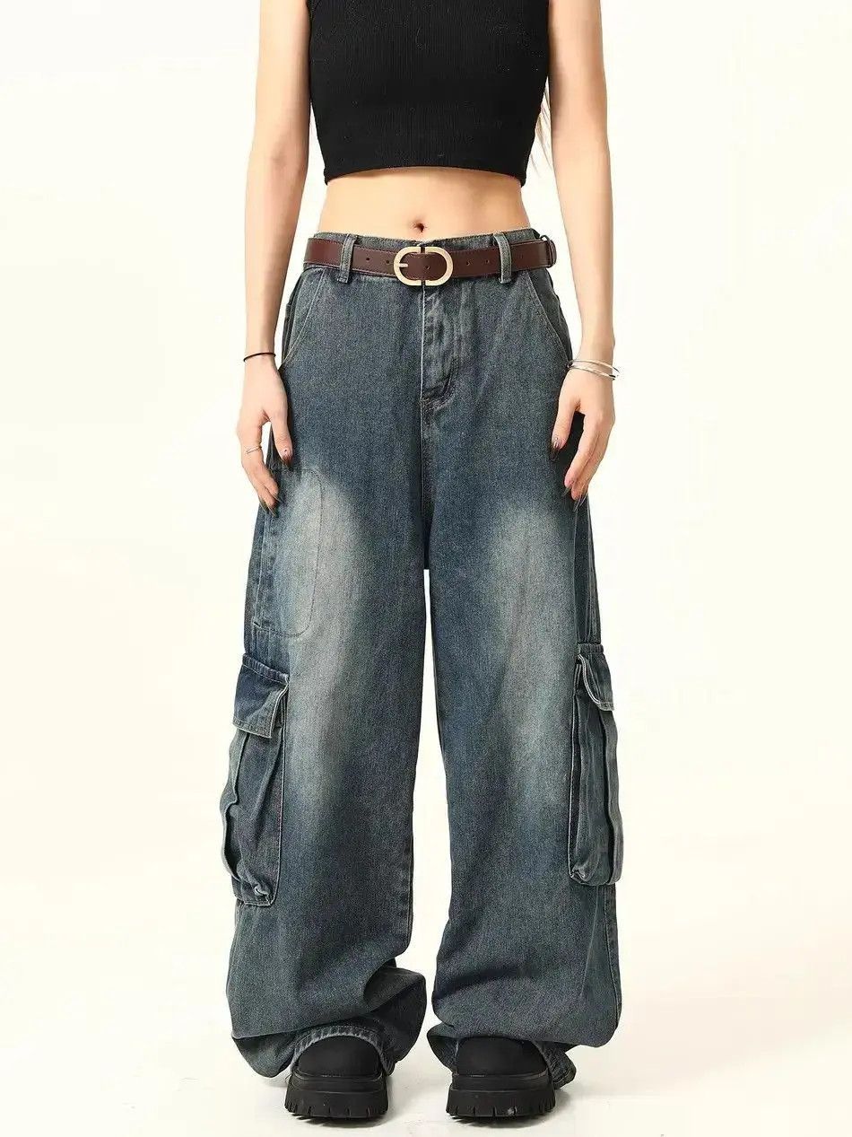 Japanese Brand Loose wide leg multi pocket jeans Size US 32 / EU 48 - 2 Thumbnail