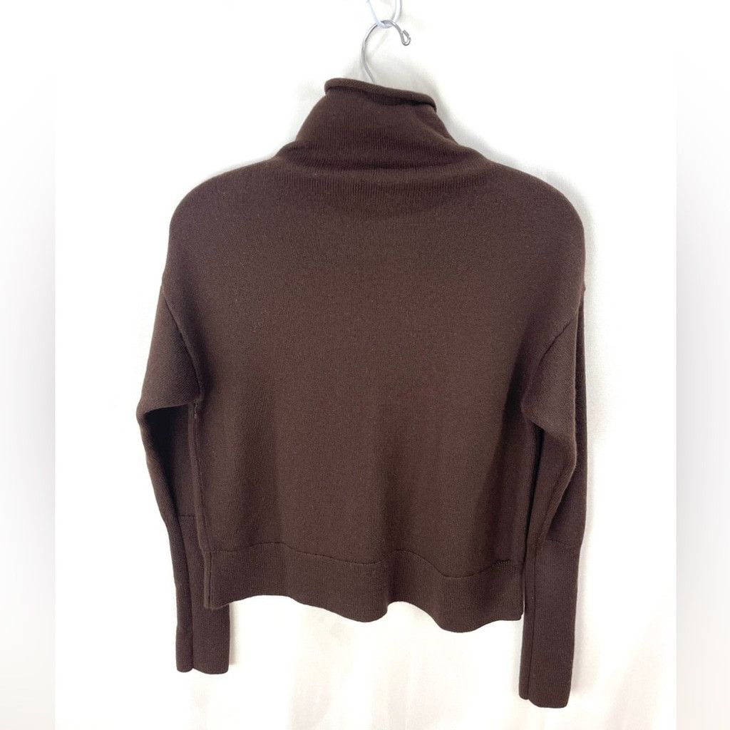 Aritzia Wilfred Cyprie Dark Brown 100% Merino Mock Neck Sweater S Size S / US 4 / IT 40 - 3 Thumbnail