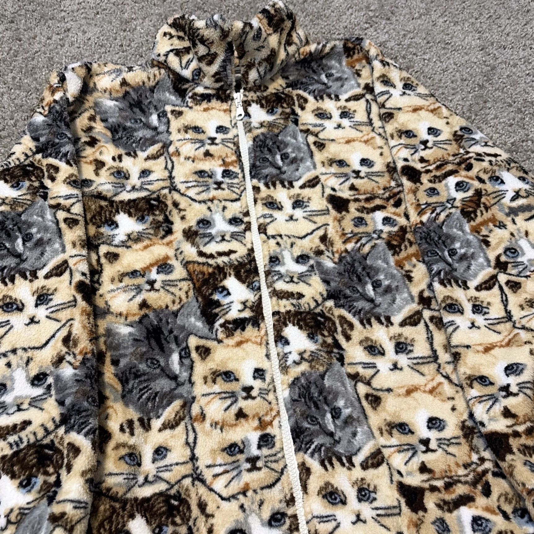 Vintage VINTAGE BonWorth Cats All Over Print Fleece Jacket Womens Petite XSP XS Full Zip Size XS / US 0-2 / IT 36-38 - 3 Thumbnail