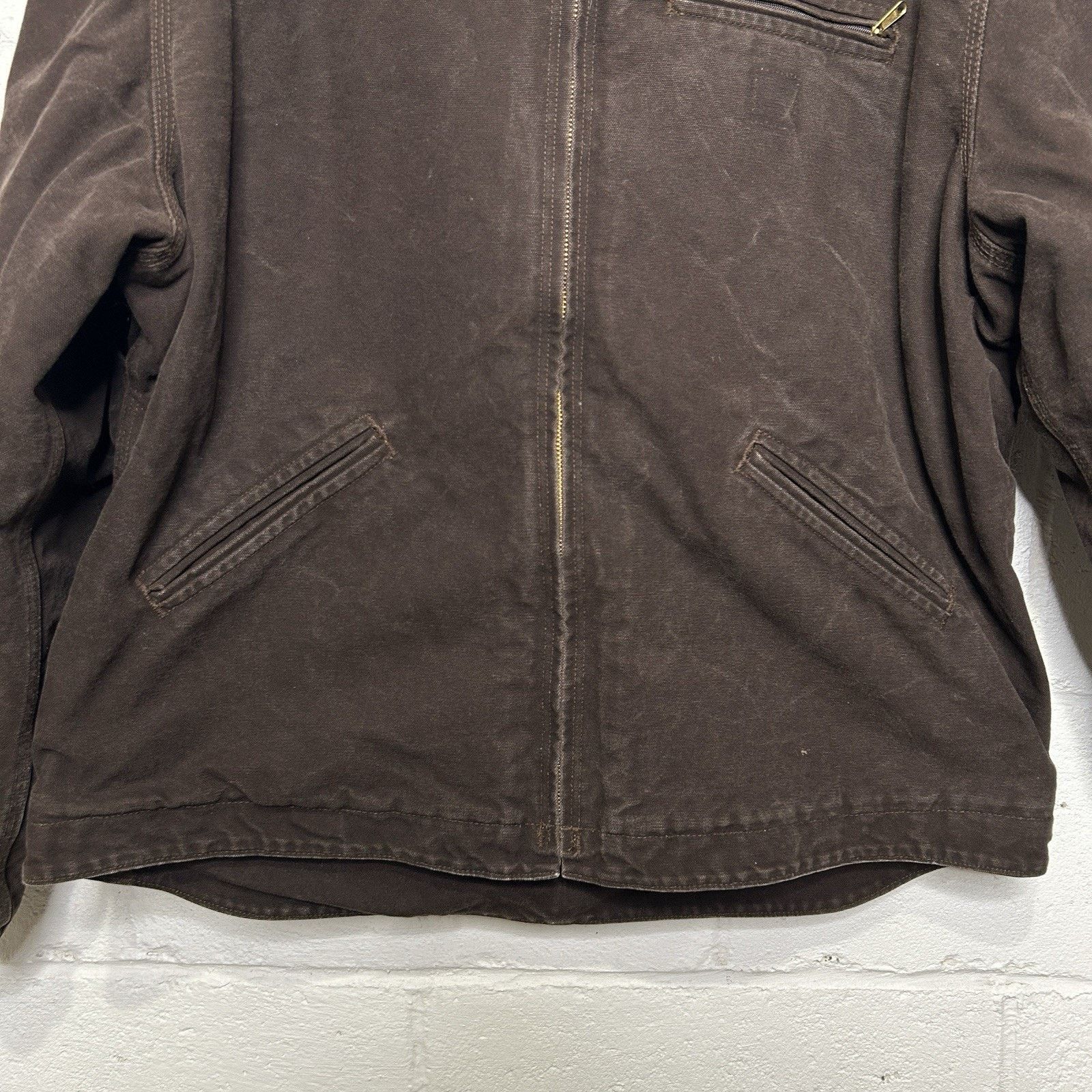 Carhartt VTG Carhartt Sherpa-Lined Hooded Detroit Jacket “Dark Brown” Size US XL / EU 56 / 4 - 4 Thumbnail