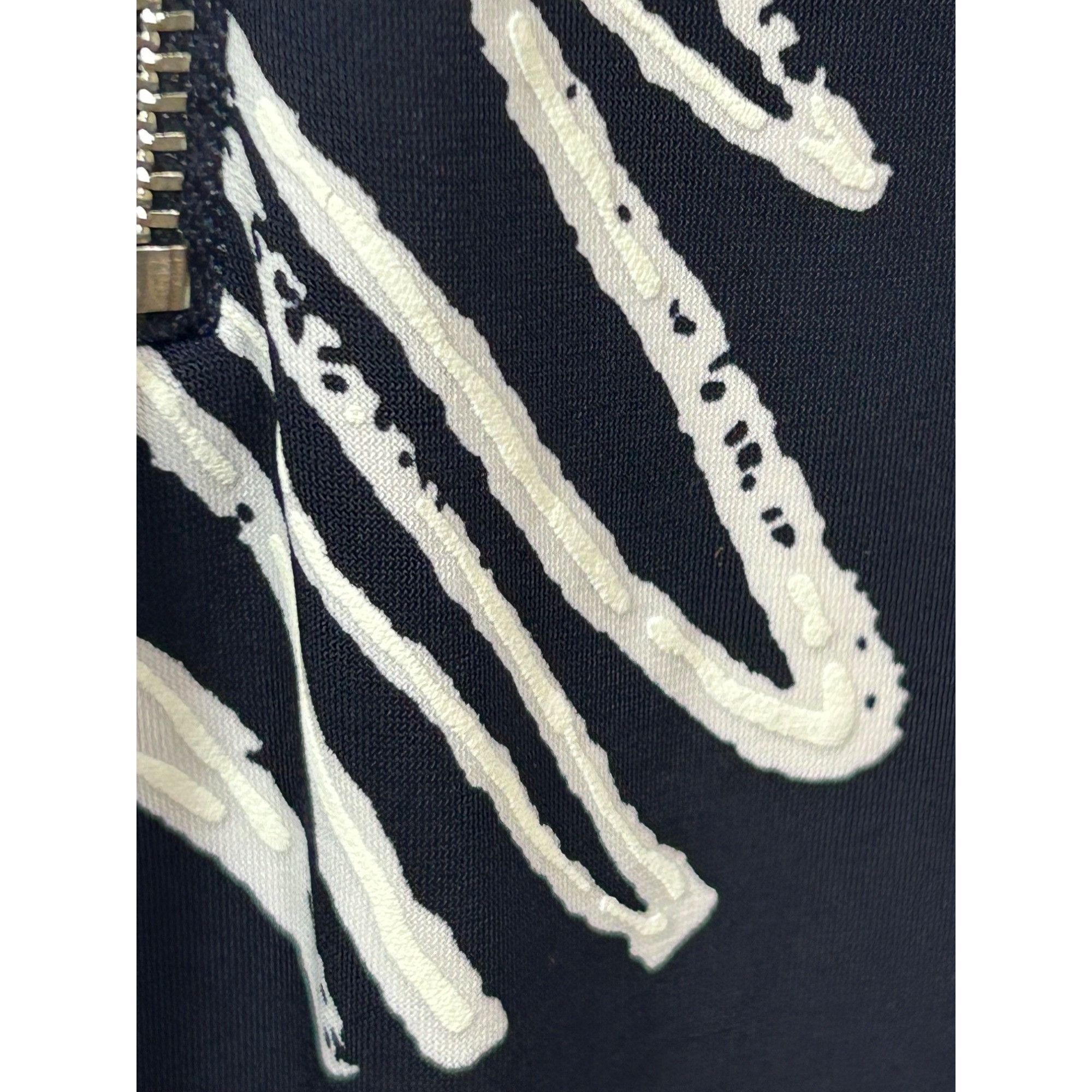 Joseph Ribkoff Joseph Ribkoff Navy White Abstract Print Blouse Zip Bell Sle Size XL / US 12-14 / IT 48-50 - 11 Thumbnail