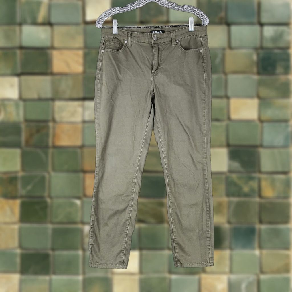 Buffalo David Bitton BUFFALO DAVID BITTON Womens Green Mid Rise Stretch Skinny Pants Size 30 Regular Waist 30in Inseam 26in Ankle Womens Size 30" / US 8 / IT 44 - 1 Thumbnail