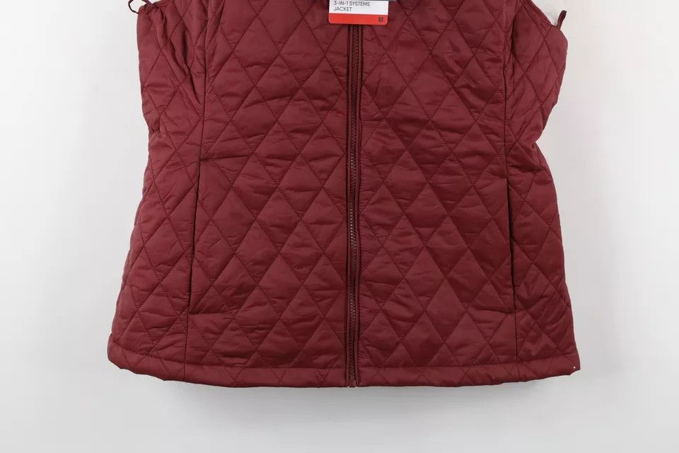 Lands' End × Vintage New Lands End 3 In 1 System Hooded Jacket Puffer Vest Red Size M / US 6-8 / IT 42-44 - 17 Thumbnail