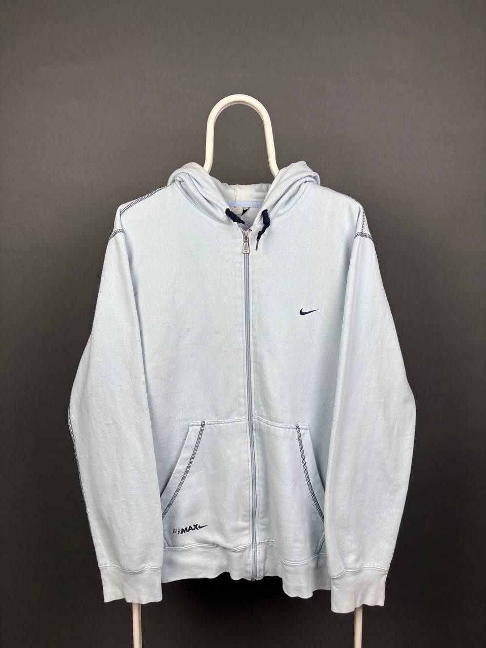 Nike Nike Air Max Zip Up Hoodie Size L Light Blue Vintage Size US L / EU 52-54 / 3 - 1 Thumbnail