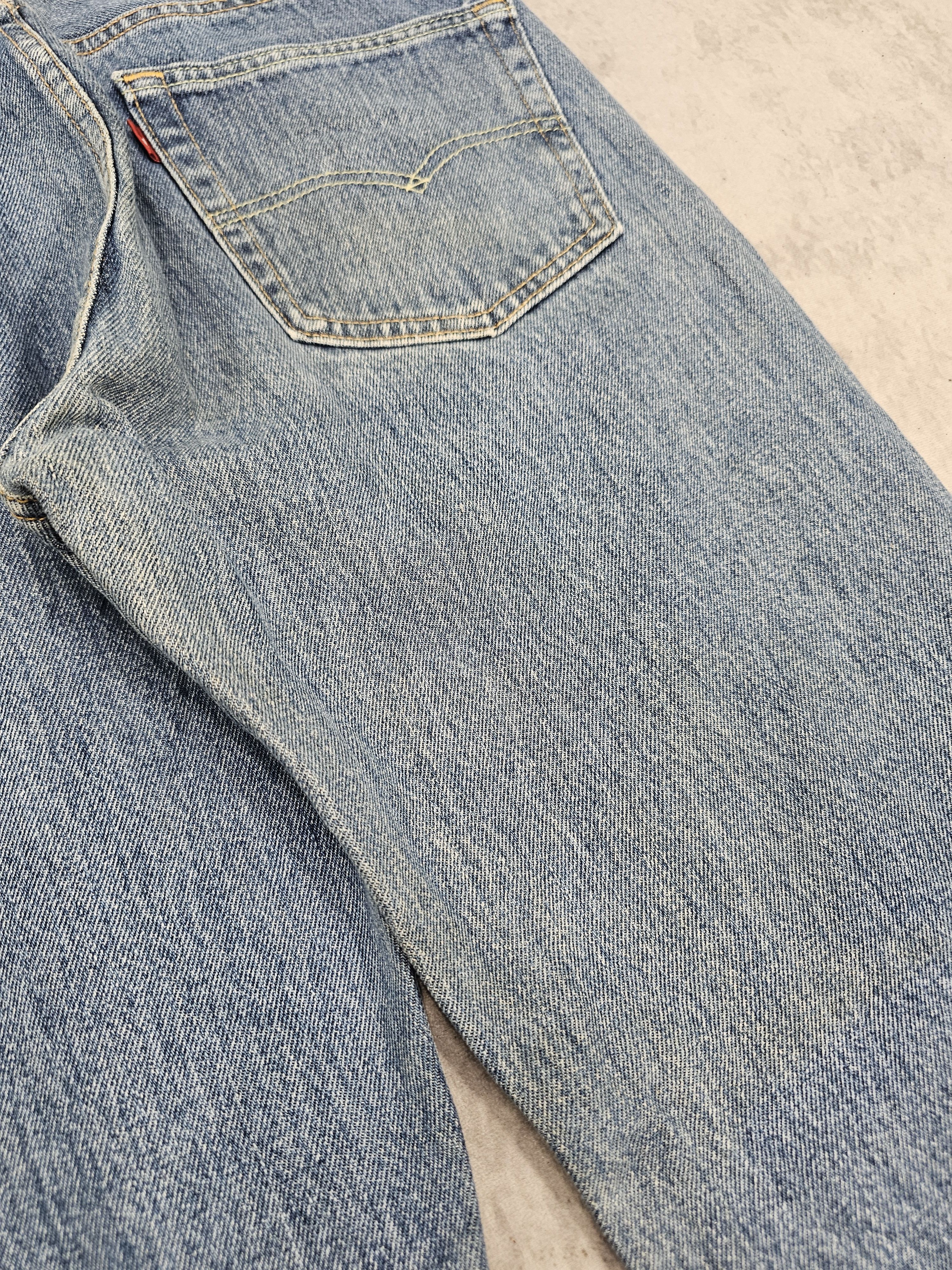 Levi's Vintage Clothing Vtg LEVIS 505 Faded Stain Cropped Blue Jeans 33X29 L0510 Size US 33 - 6 Thumbnail