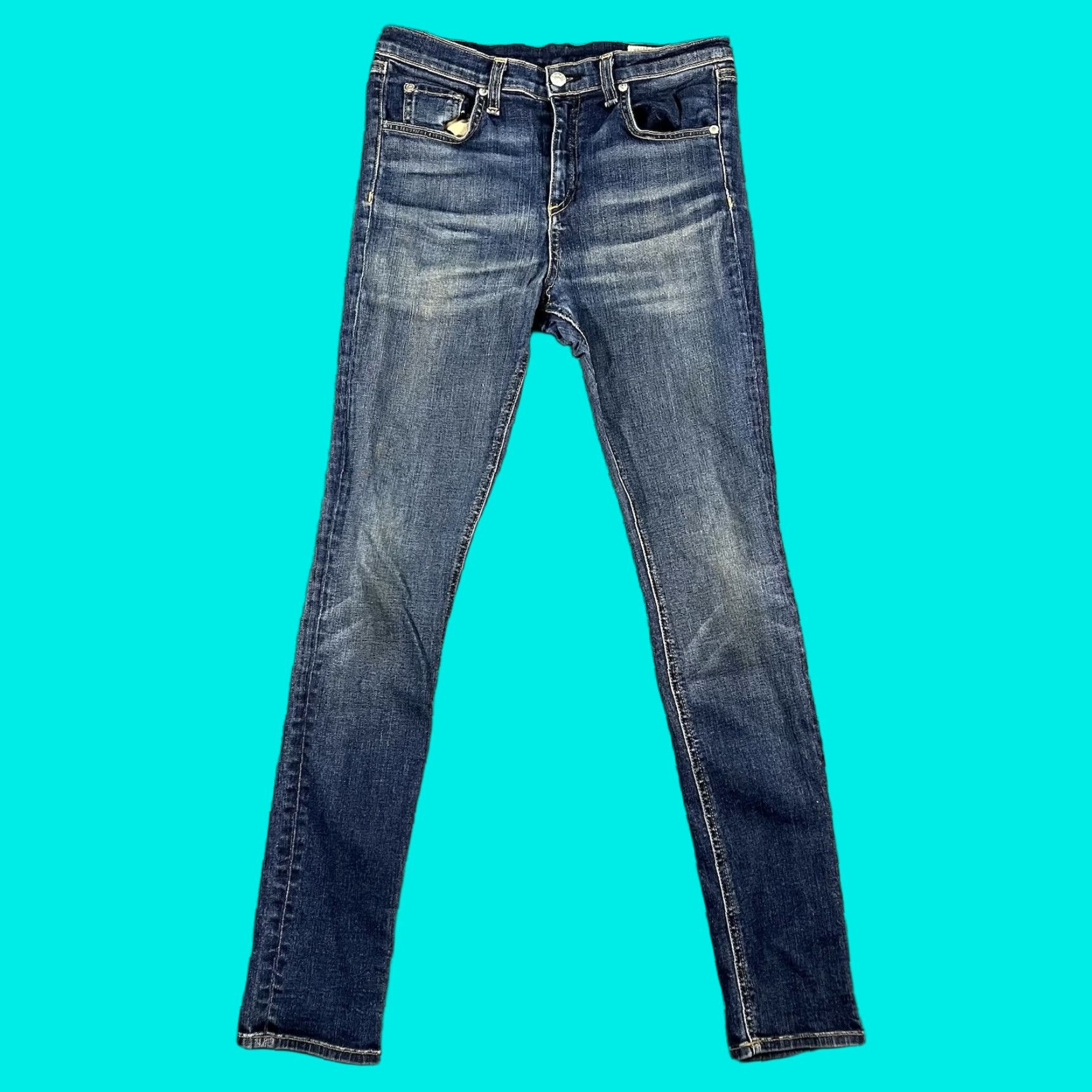Rag & Bone Rag & Bone Women's Jeans Skinny High Rise 28 Blue Medium Wash Whiskers W1532K520ELC Size 28" / US 6 / IT 42 - 1 Thumbnail