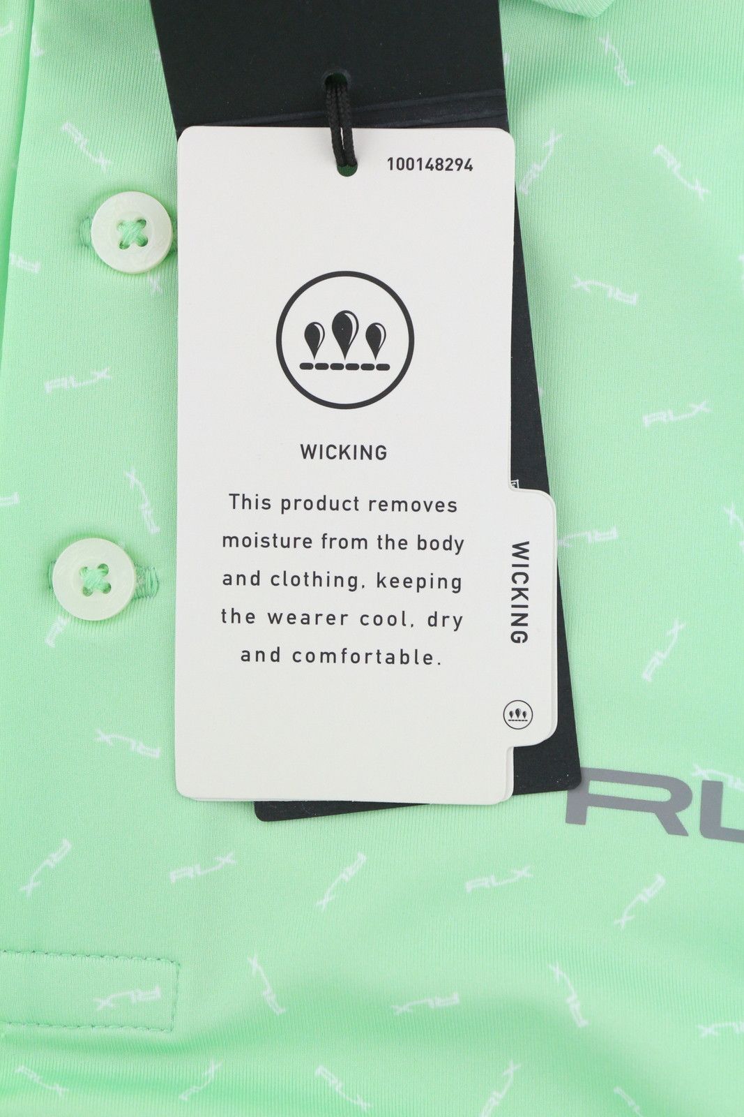 RLX Ralph Lauren GOLF L Green Patterned Wicking Tee 84564 Size US L / EU 52-54 / 3 - 6 Thumbnail