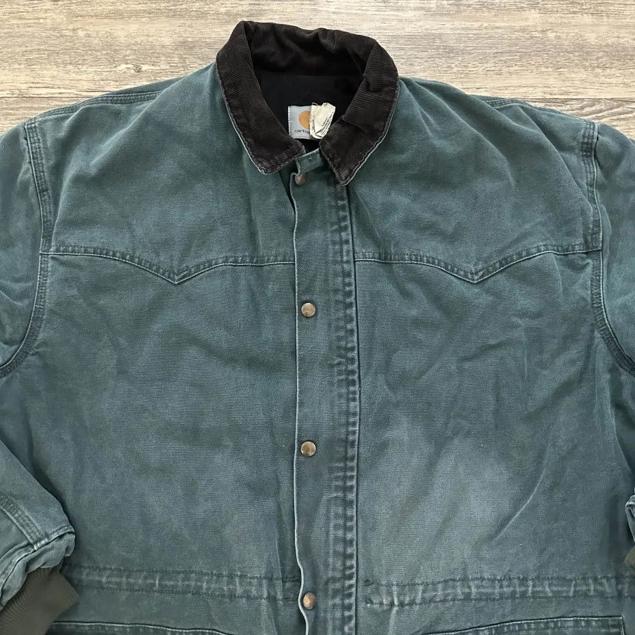 Carhartt Vintage Carhartt C08HTG Hunter Green Western Chore Coat Size US XXL / EU 58 / 5 - 3 Thumbnail