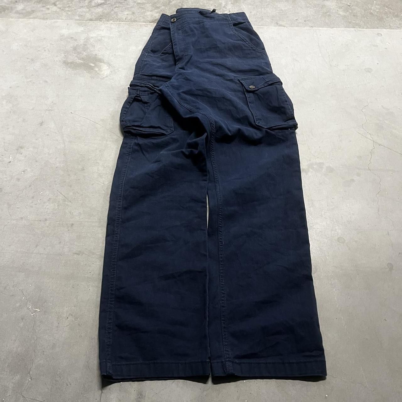 Japanese Brand × Vintage Vintage Y2K/2000s Baggy Fit Navy Blue Cargo Pants! Size US 38 / EU 54 - 3 Thumbnail