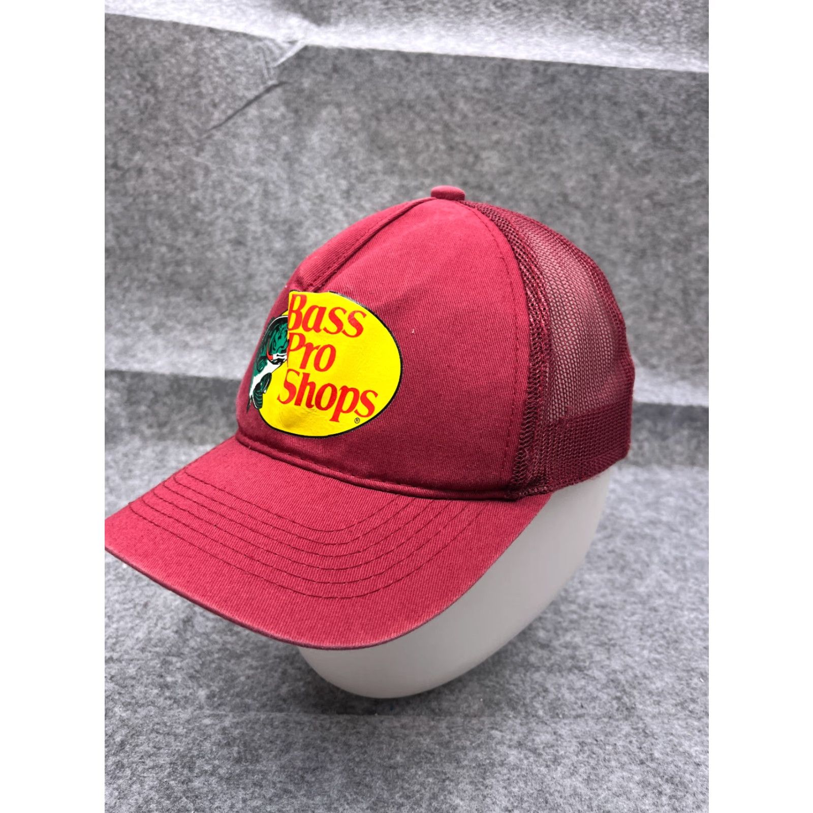 Bass Pro Shops Bass Pro Shops Hat Cap Snap Back Adult Red Cotton Trucker Hat Adjustable Men Fish Logo Twill Pattern Solid Size ONE SIZE - 4 Thumbnail