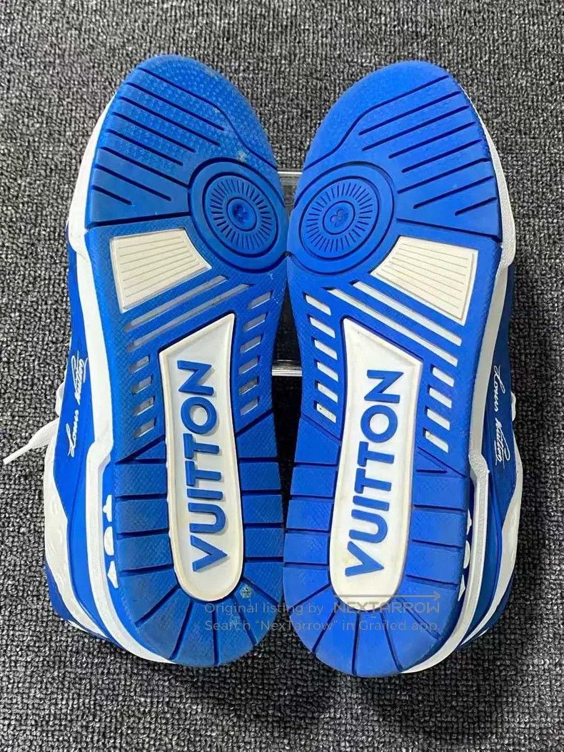 Louis Vuitton Louis Vuitton Blue and white embossed full-print trainer b Size US 7.5 / EU 40-41 - 6 Thumbnail