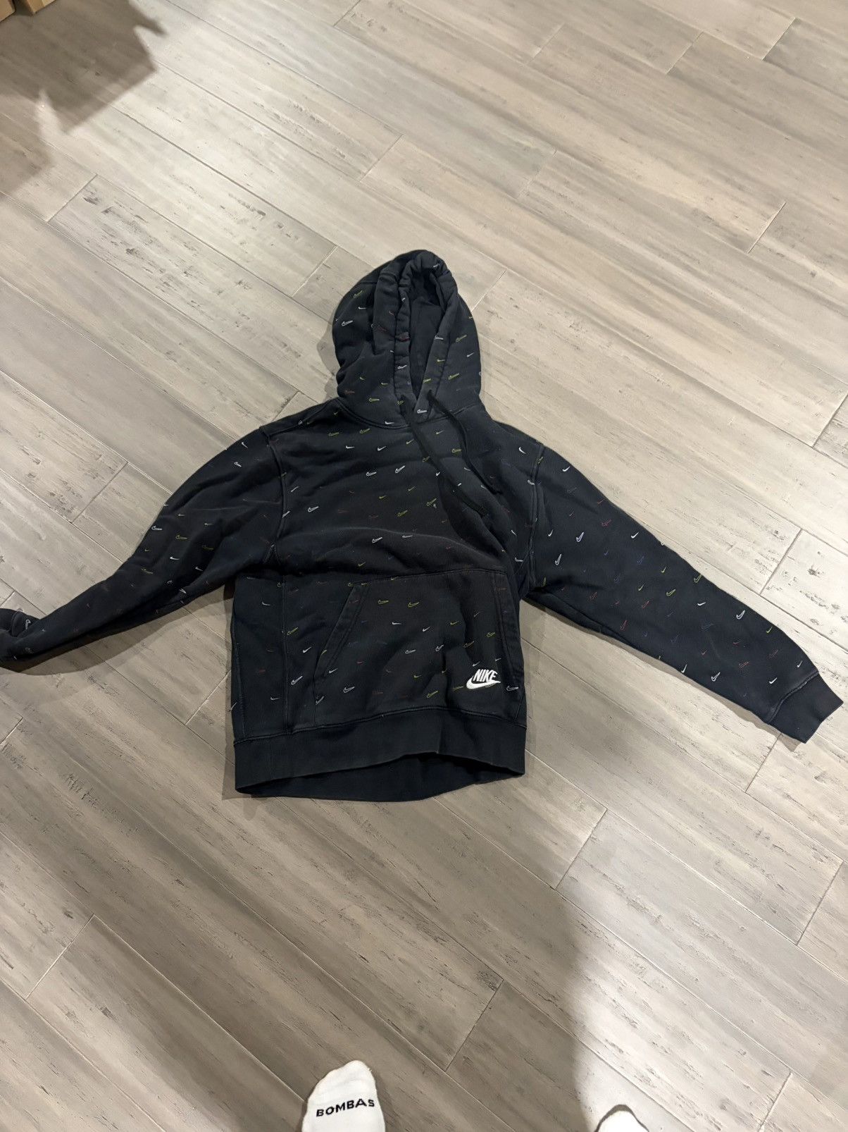 Nike Black Nike Hoodie with Checks all over Size US S / EU 44-46 / 1 - 1 Thumbnail