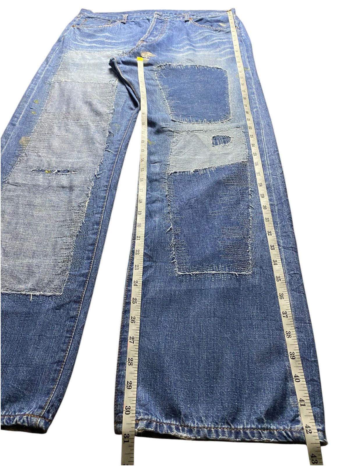 Japanese Brand Vintange Tendor Shashiko Boro Patched Distressed Loose Jeans Size US 36 / EU 52 - 15 Thumbnail