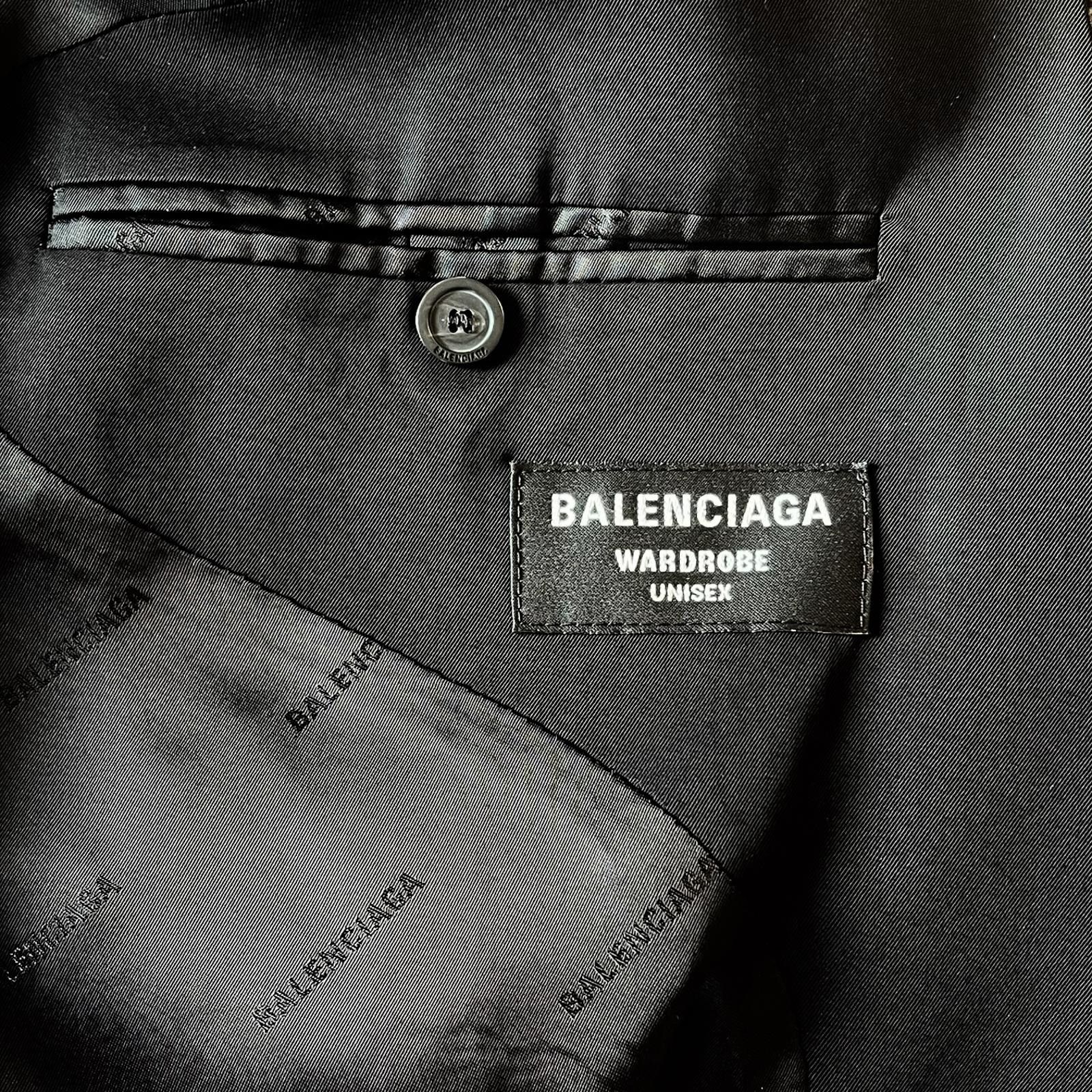 Balenciaga Balenciaga Wardrobe 2022 Unisex Black Blazer Size 44R - 10 Thumbnail