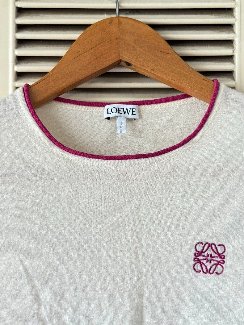 Loewe LOEWE White knit sweater Size S / US 4 / IT 40 - 3 Thumbnail