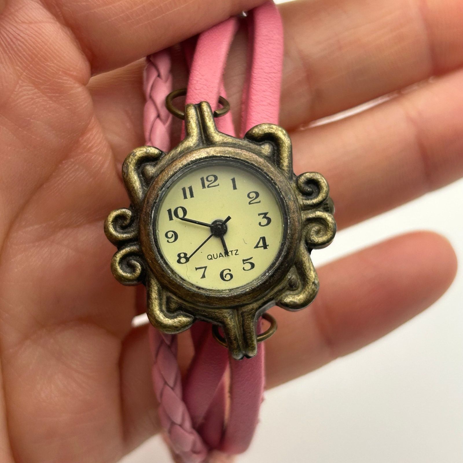Other Boho Womens Analog Watch Bracelet Pink Snap Band New Battery Size ONE SIZE - 7 Thumbnail