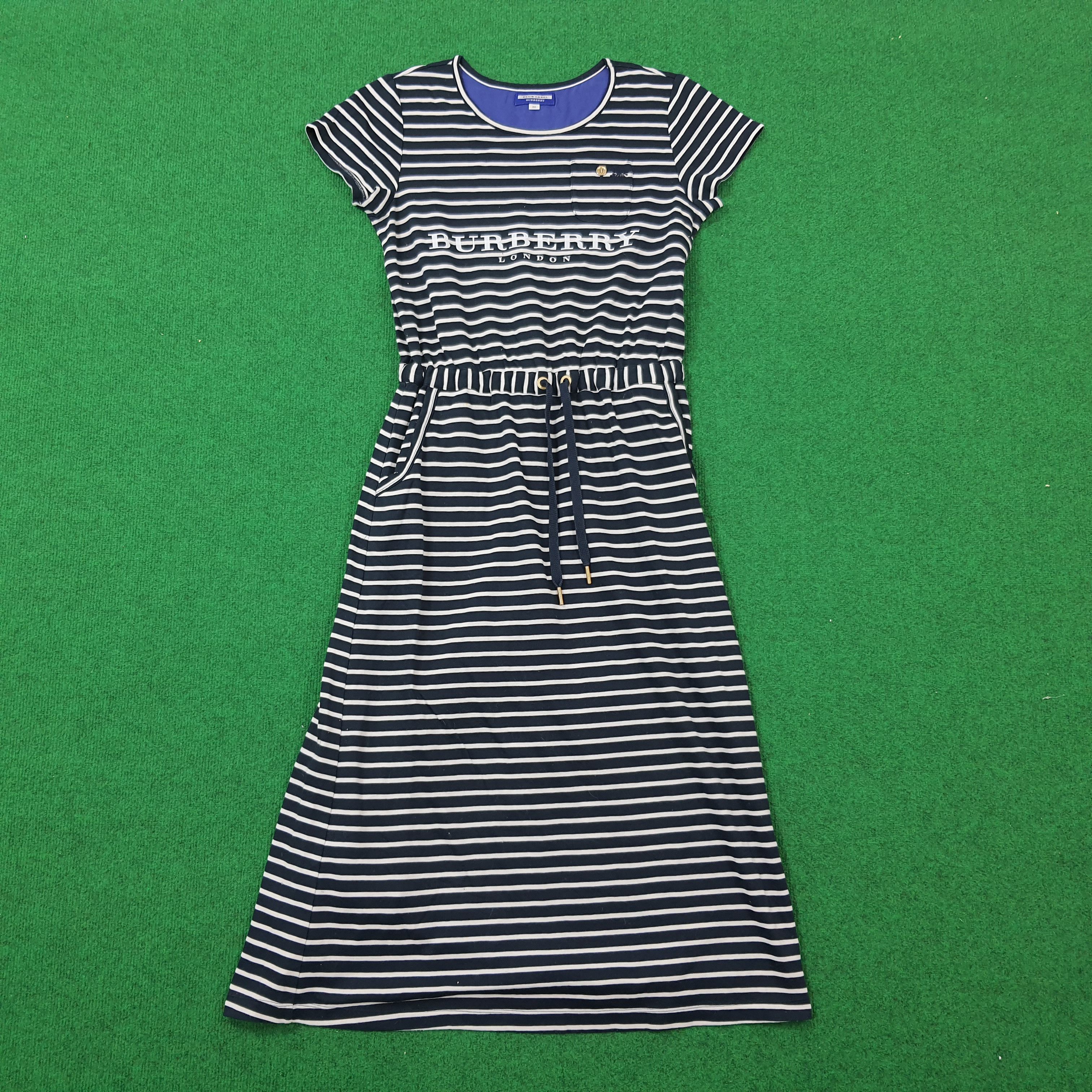 Vintage Burberry Blue Label Stripes Maxi Dresses C196N4