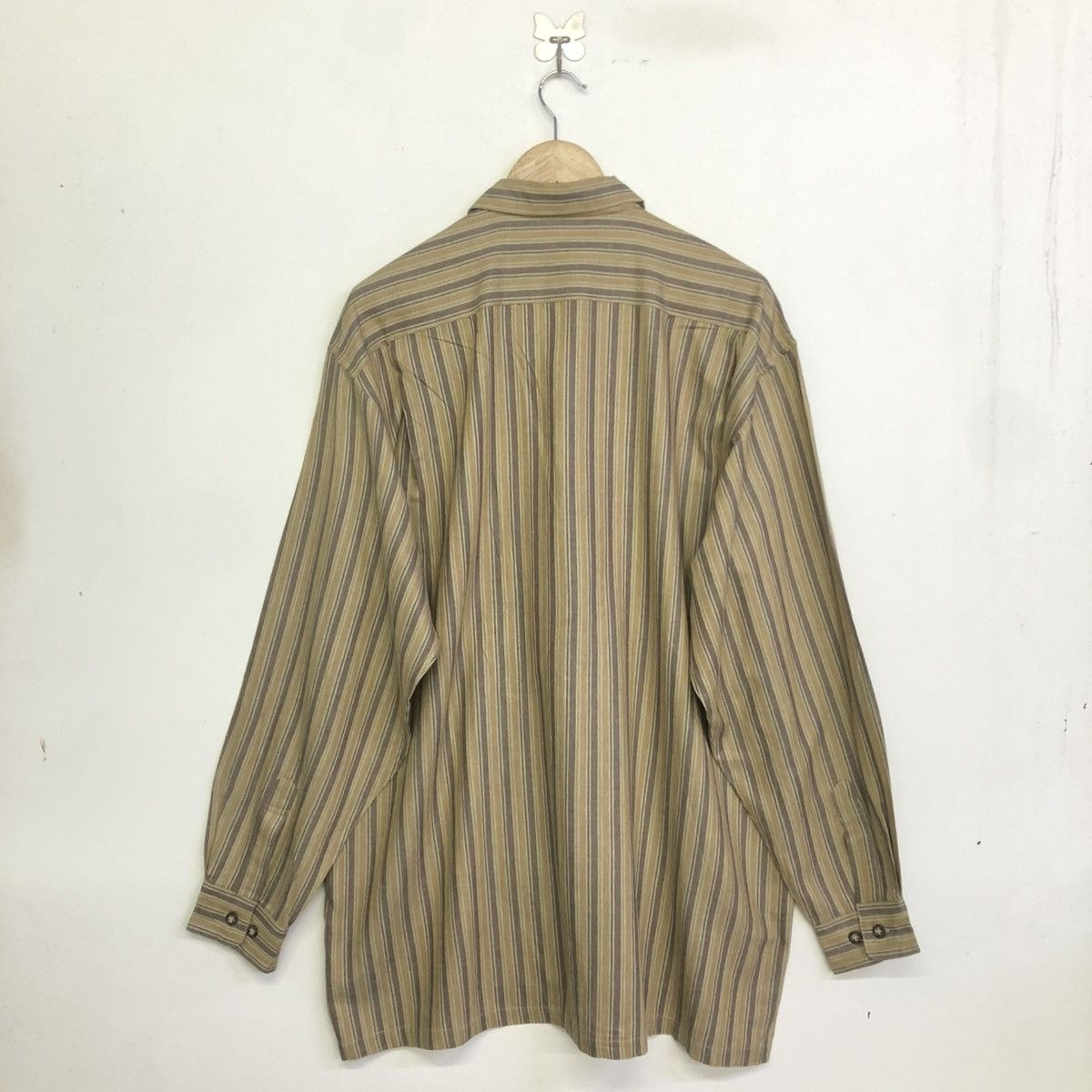 Lancel Vintage Lancel earth-toned striped Button Shirt Size US XL / EU 56 / 4 - 6 Thumbnail
