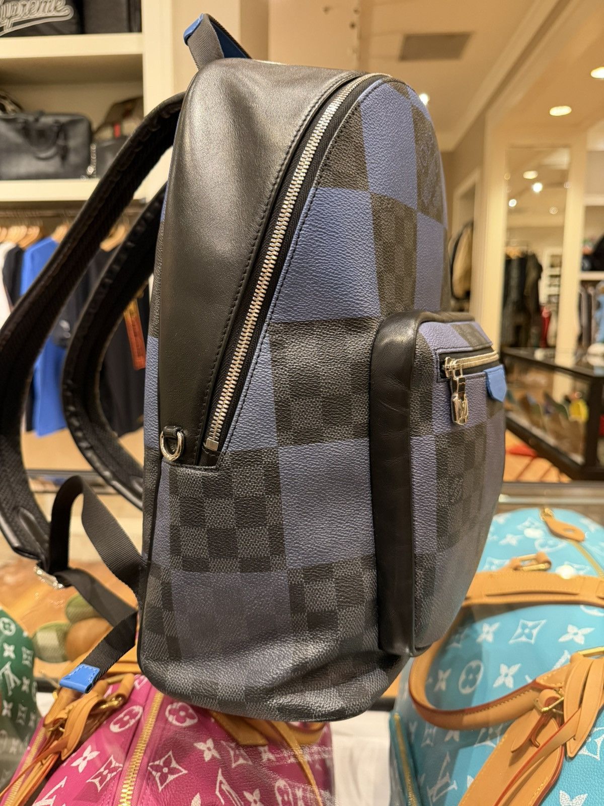 Louis Vuitton Louis Vuitton Josh Backpack Damier Pixel Cobalt Size ONE SIZE - 4 Thumbnail