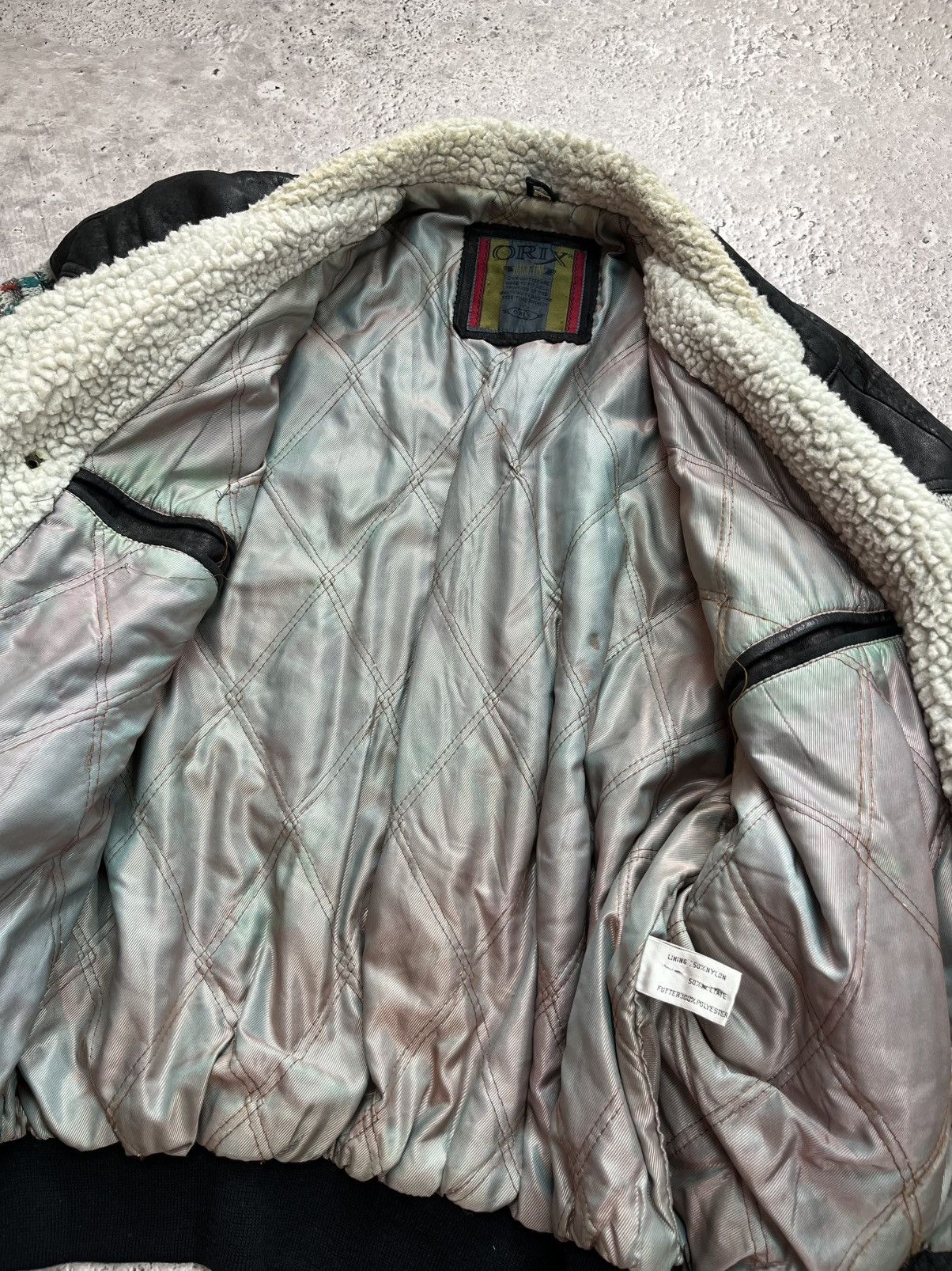 Leather Vintage Genuine Leather Jacket Wool Pattern Shearling 50 Size US M / EU 48-50 / 2 - 14 Thumbnail