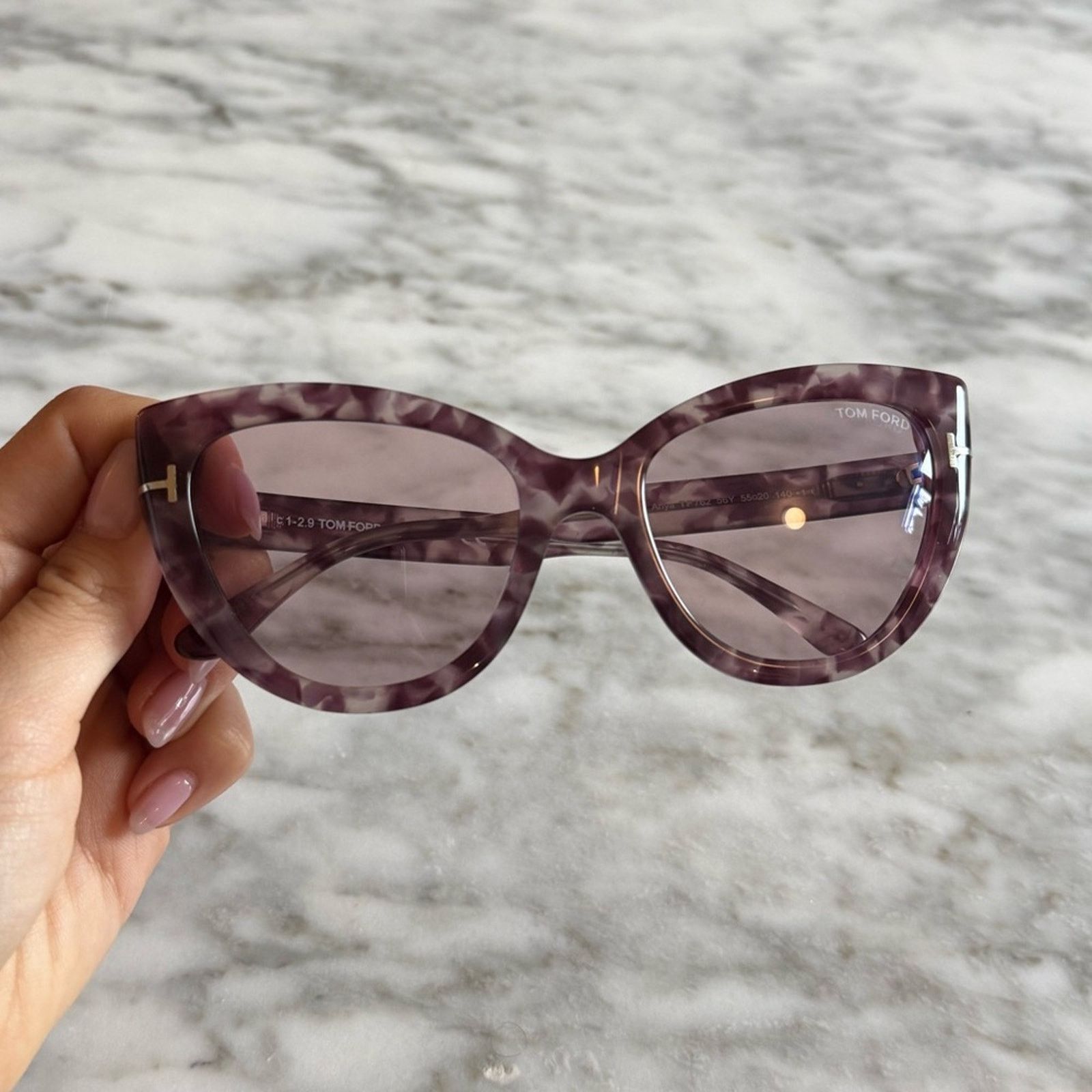 Tom Ford Tom Ford Anya Purple Havana Cat Eye Women's Sunglasses Size ONE SIZE - 1 Thumbnail