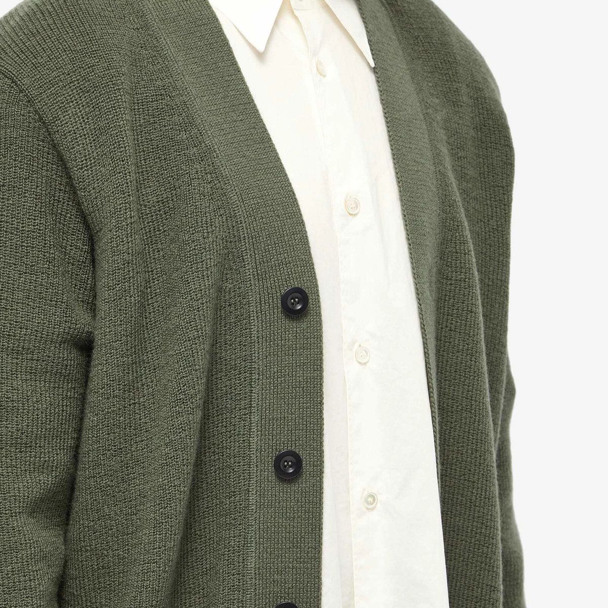 Margaret Howell MHL Men's Flatlock Cardigan in Uniform Green Size US S / EU 44-46 / 1 - 9 Thumbnail