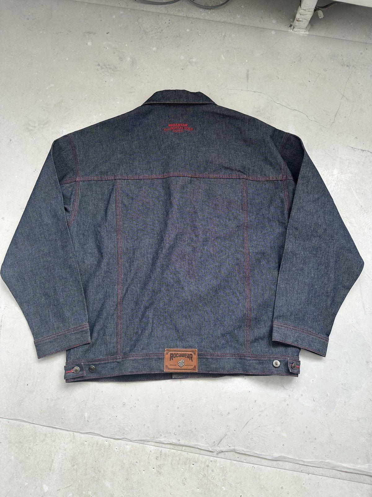 Rocawear × Vintage RocaWear oversized raw denim jacket embroidered logo Size US XL / EU 56 / 4 - 2 Thumbnail