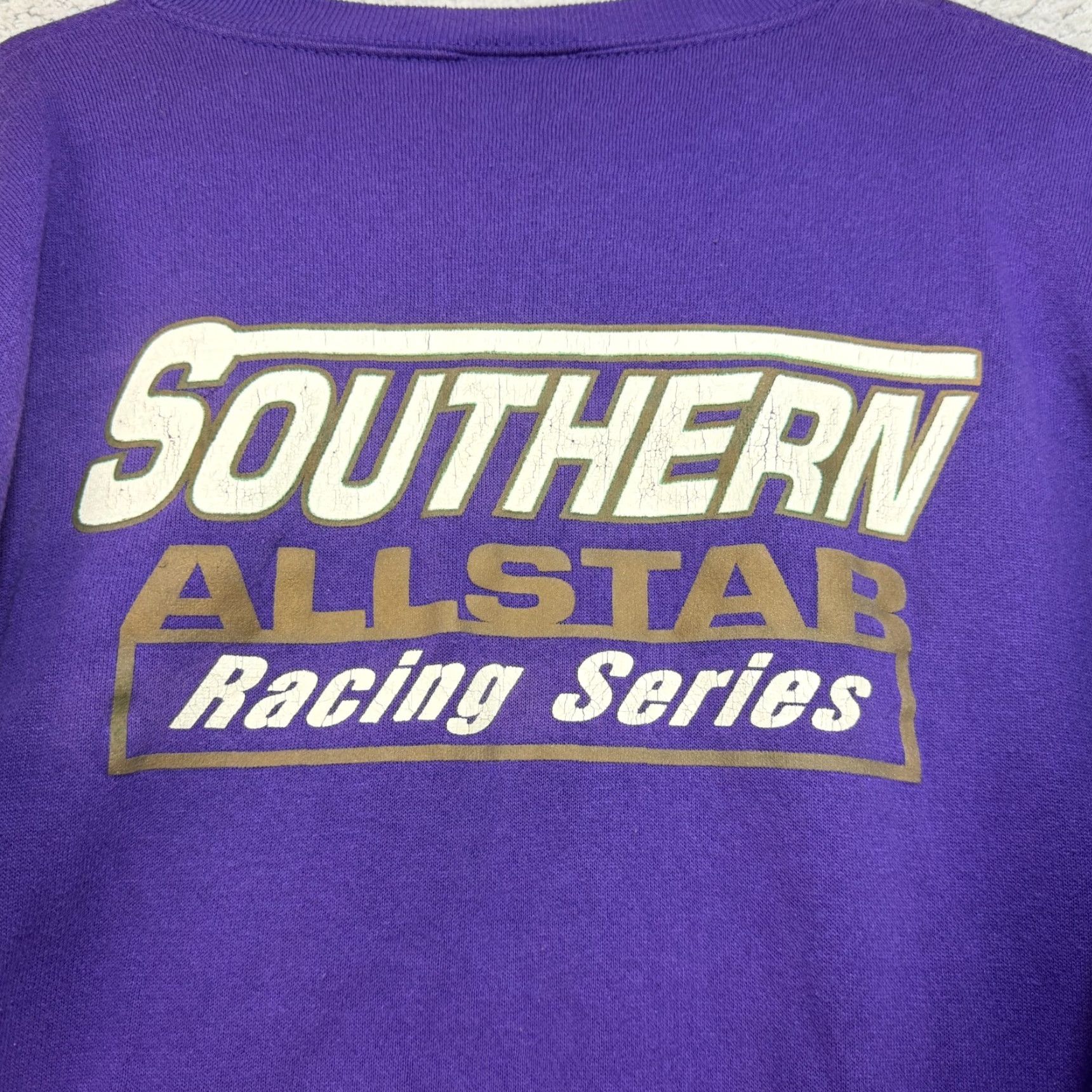 Tultex VTG 90s Southern All Star Racing Series Sweatshirt Men's XL Pullover Made In USA Purple Crew Neck Graphic Print Embroidered Logo Tultex Size US XL / EU 56 / 4 - 4 Thumbnail