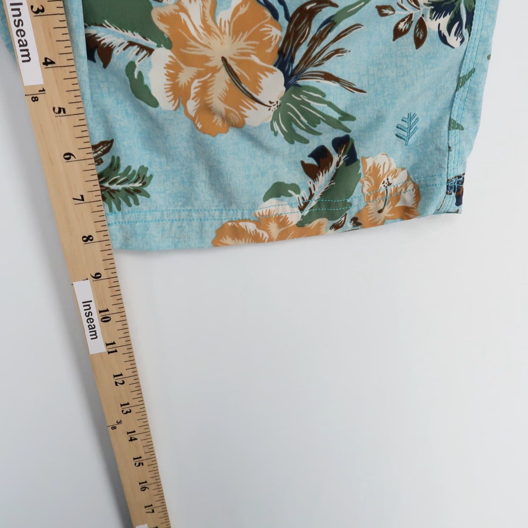 Vintage Coolibar Swim Trunks Mens M Blue Floral Tropical Lined Pockets Drawstring Size ONE SIZE - 7 Thumbnail