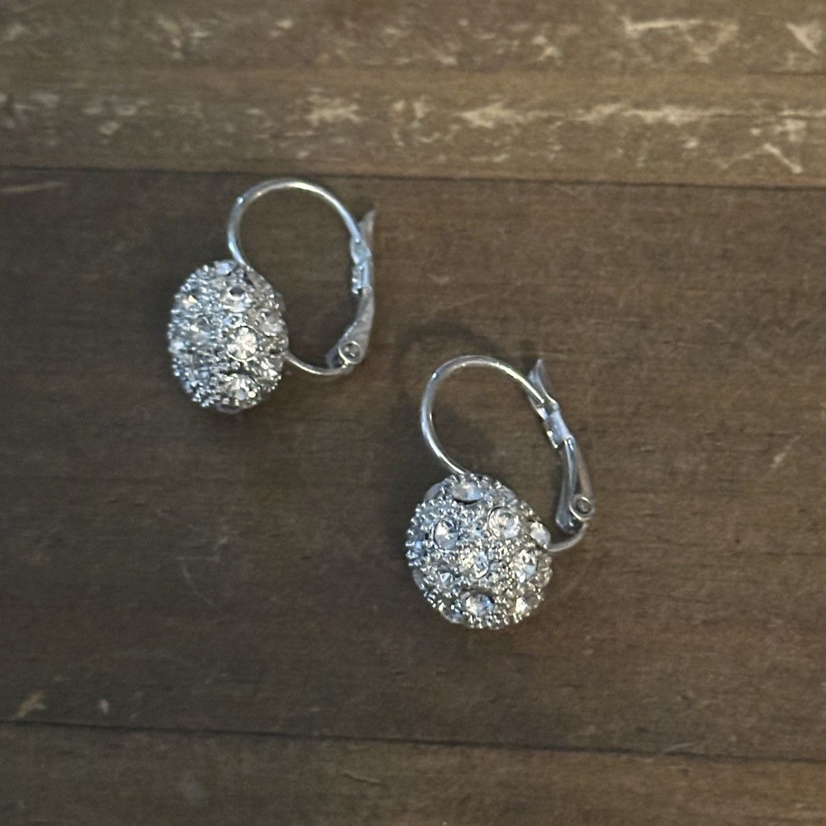 Other Silver tone paved crystal ball dangle earrings Size ONE SIZE - 3 Thumbnail