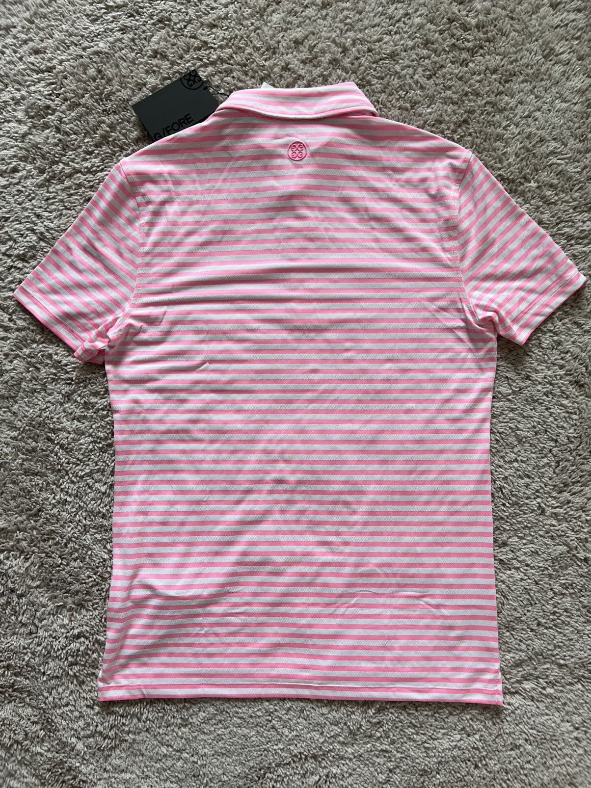 G/FORE G/FORE Men's Candy Perforated Stripe Tech Jersey Polo Size US L / EU 52-54 / 3 - 9 Thumbnail