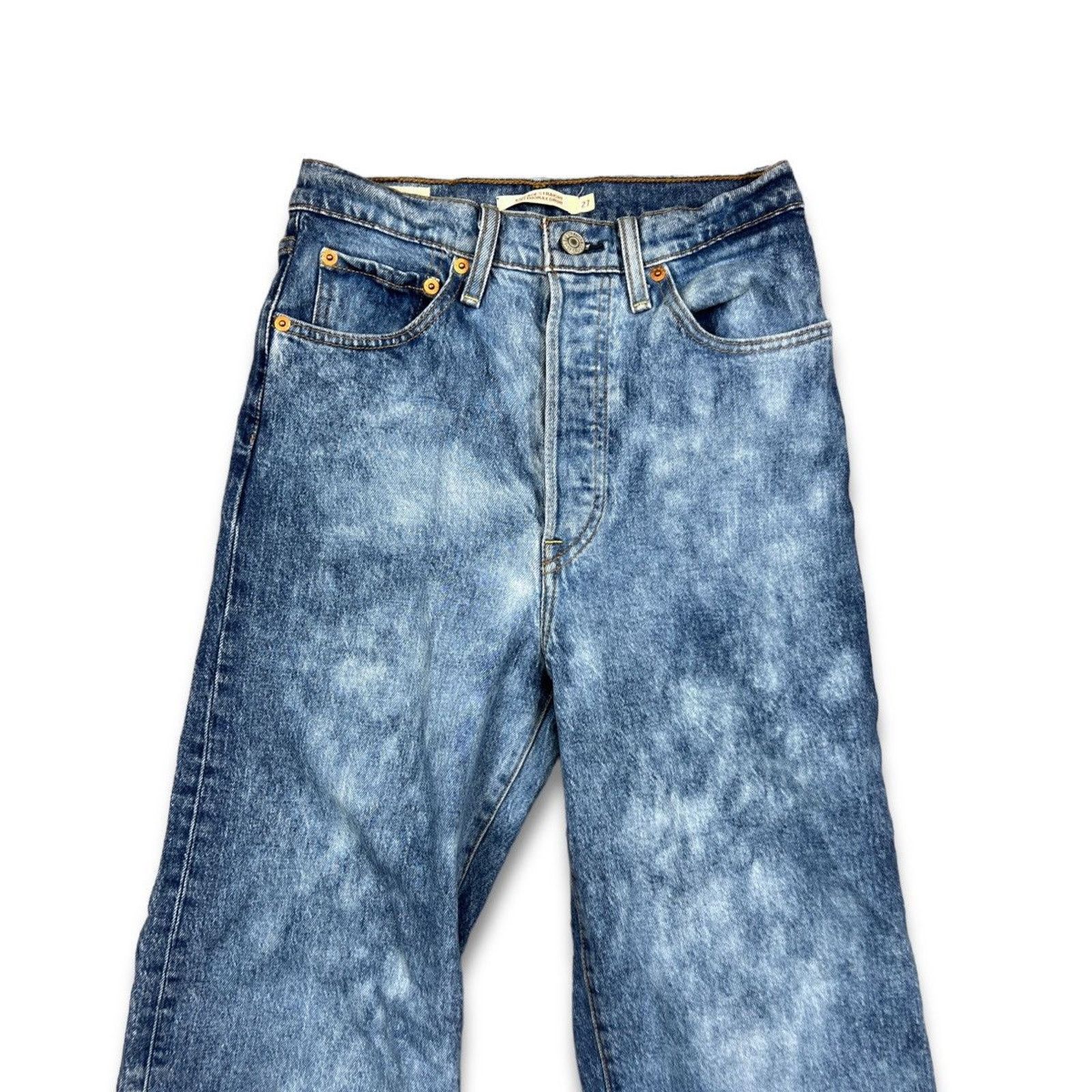 Levi's × Vintage Levi's Jeans 26x24 Ribcage Straight Distressed Denim Pants Size US 26 / EU 42 - 2 Thumbnail