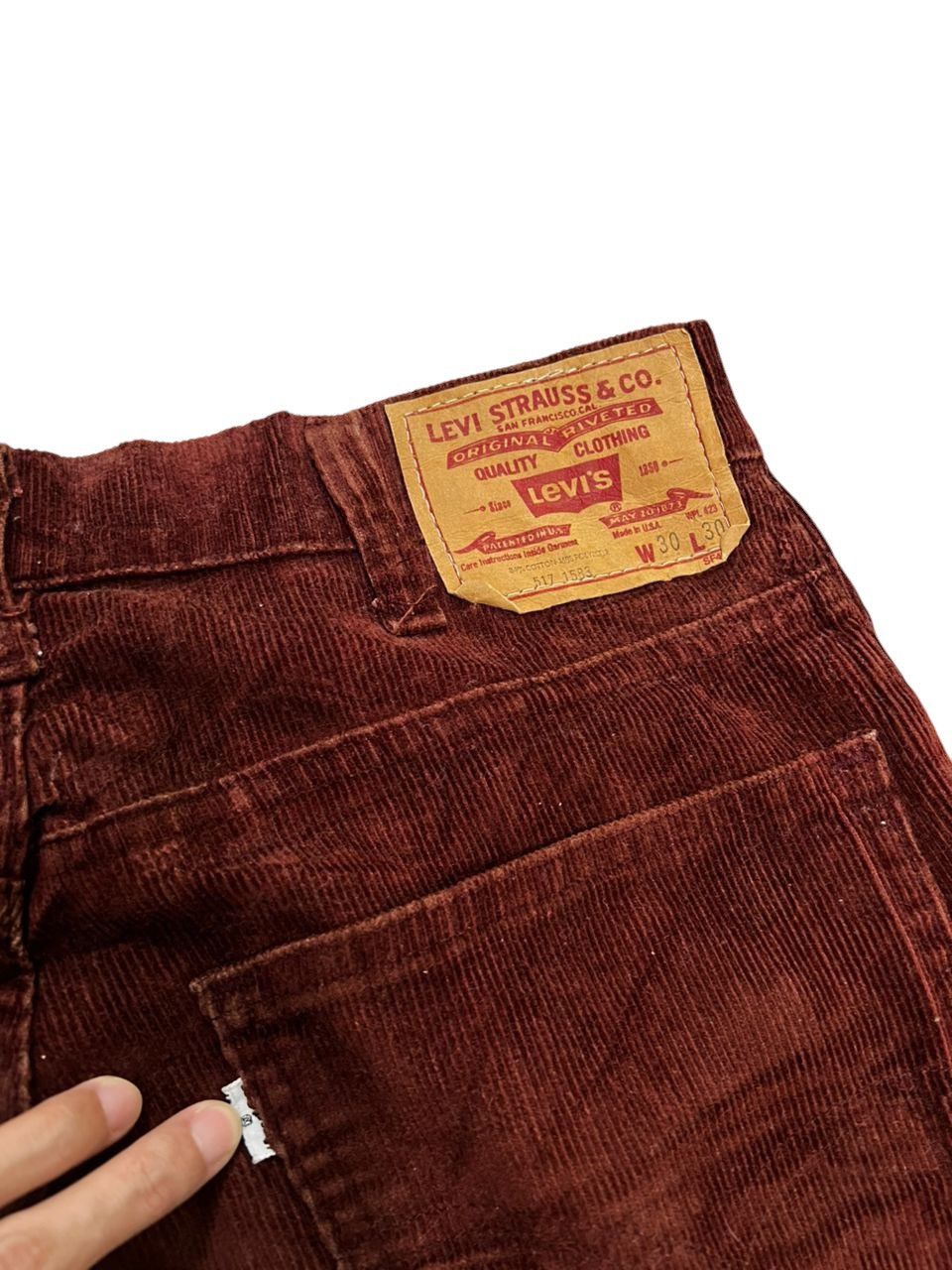 Levi's × Vintage Vintage 1970’s Levis 517 Flare Corduroy Pants Size US 30 / EU 46 - 5 Thumbnail
