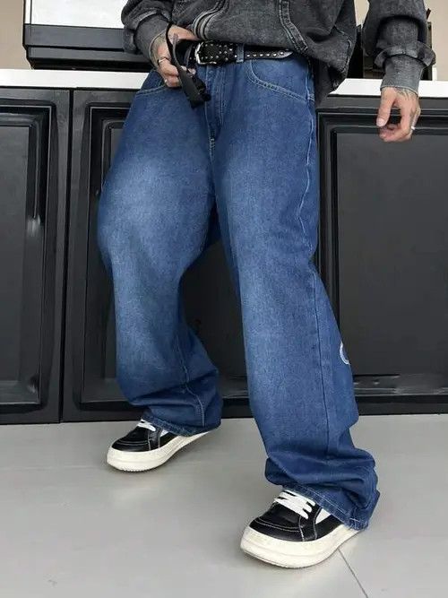 Jean DENIM graphic Y2K DRIP baggy jeans pants Size US 32 / EU 48 - 2 Thumbnail