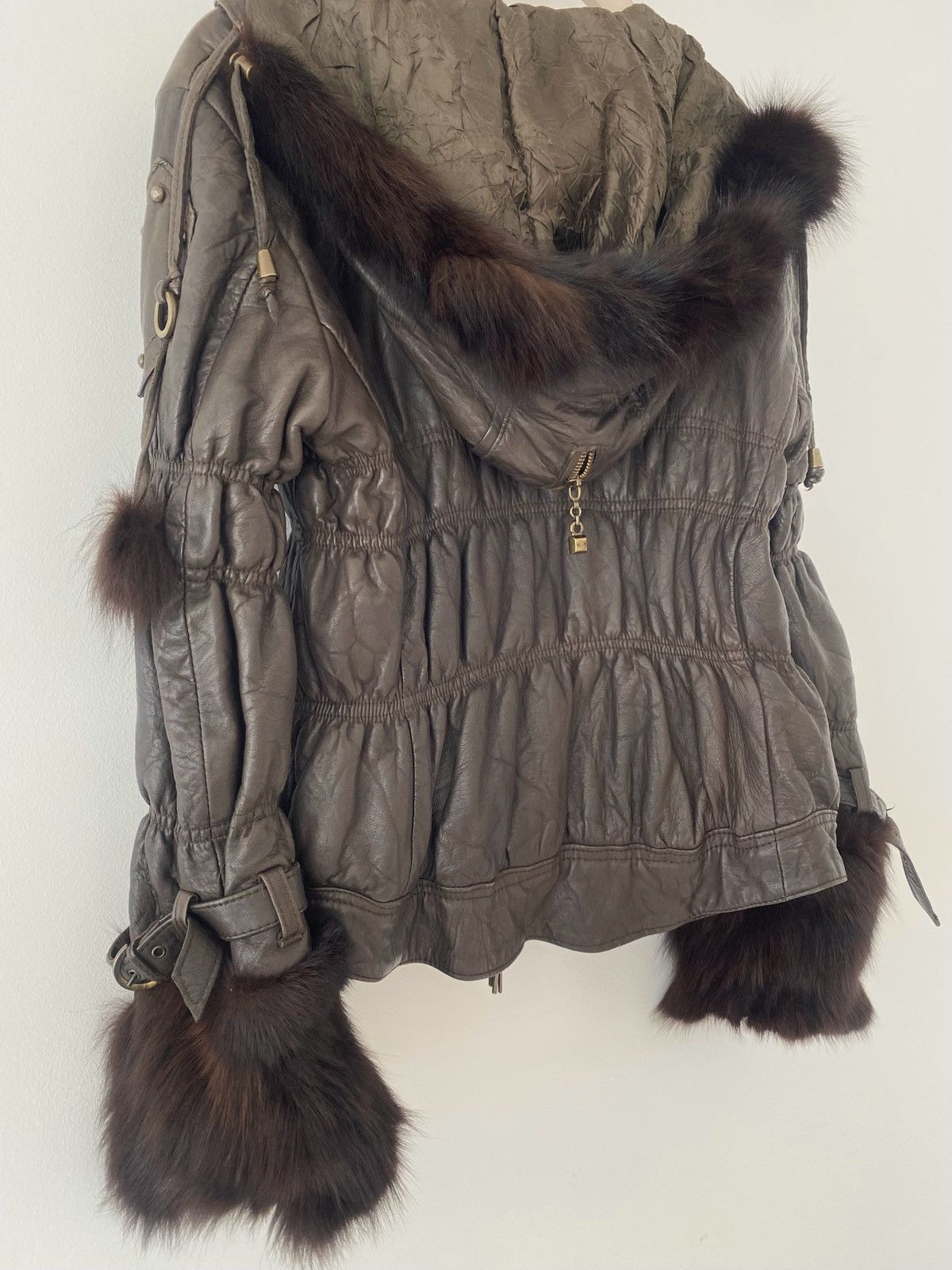 Other Kor@kor jacket fur brown leather size L Size L / US 10 / IT 46 - 2 Thumbnail