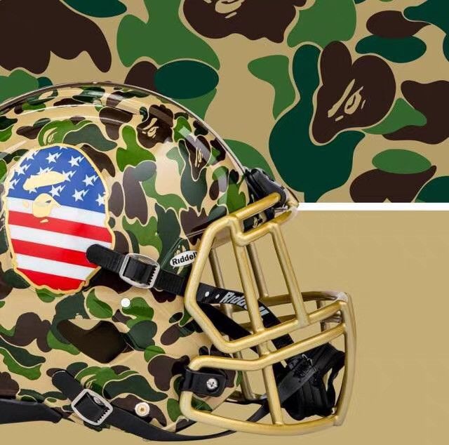 Riddell Bape x Adidas Collaboration Football Helmet Q5 Size ONE SIZE - 7 Thumbnail