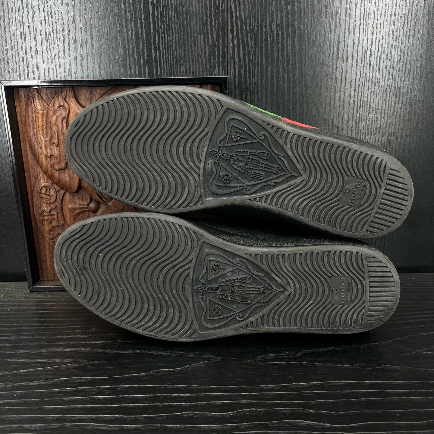 Gucci Gucci Ace 8 black green like new Size US 9 / EU 42 - 8 Thumbnail