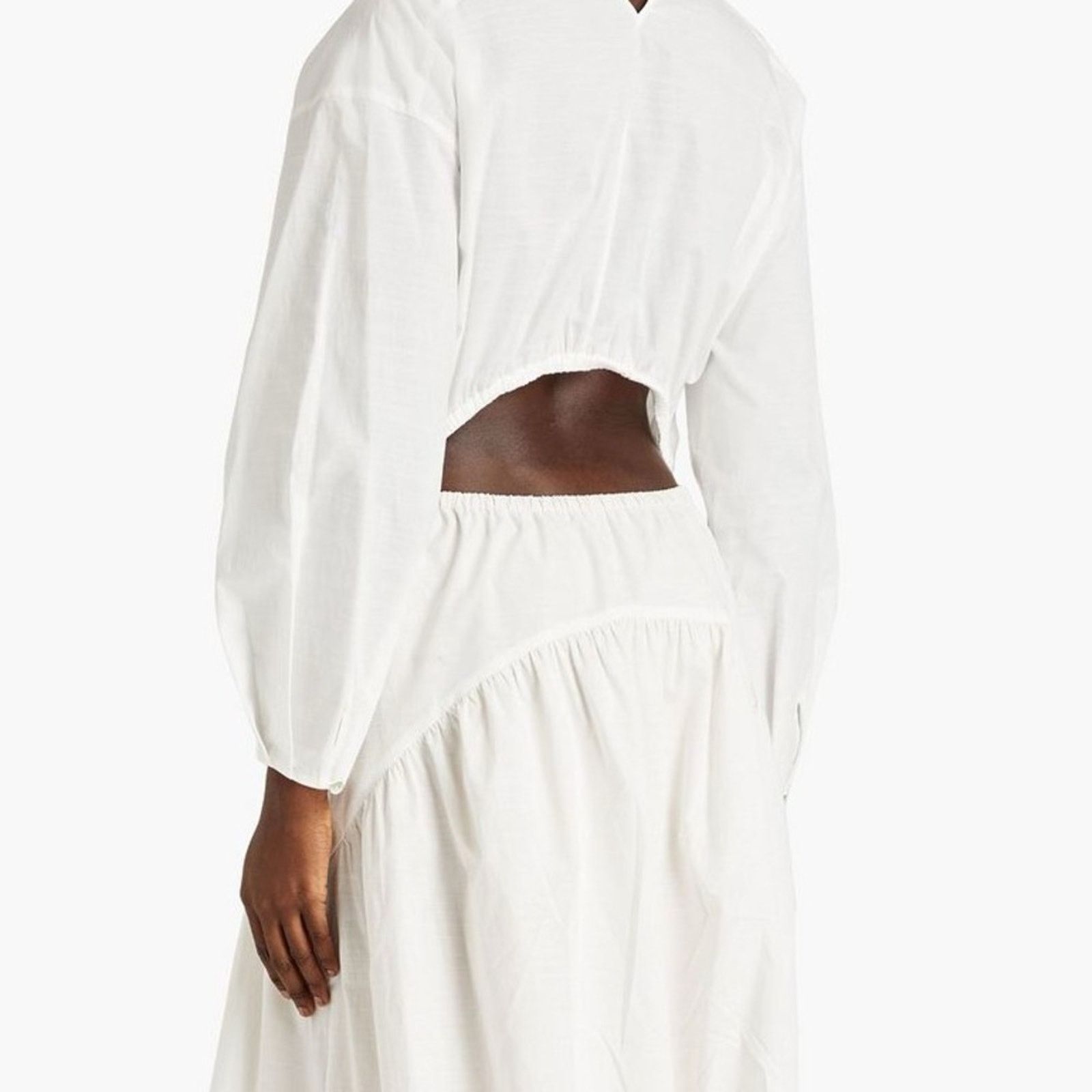 Vince NWT Vince Cutout Slub Cotton Midi Dress Long Sleeve S Size S / US 4 / IT 40 - 3 Thumbnail
