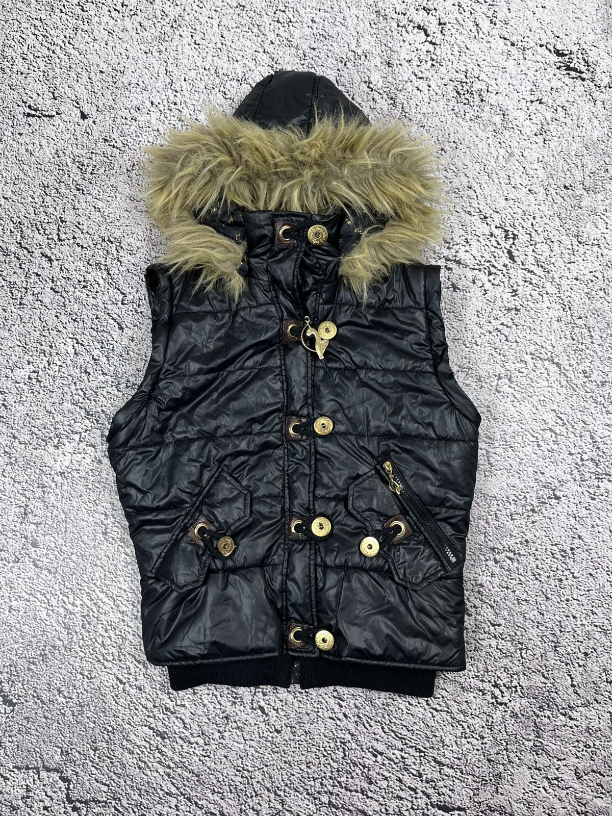 Southpole Vintage 2000s y2k Baby Phat Faux Fur Puffer Jacket Bomber Size M / US 6-8 / IT 42-44 - 2 Thumbnail