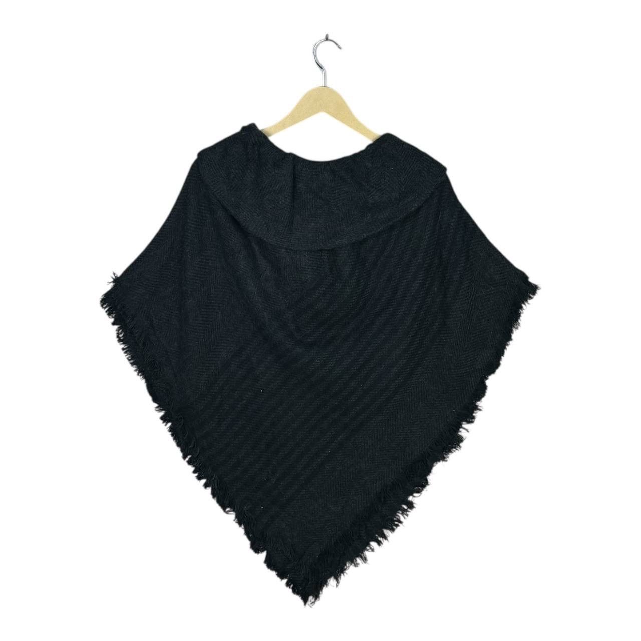 Cloak Moonbat Japan Vintage Herringbone Wool Poncho Cape Black Size US M / EU 48-50 / 2 - 2 Thumbnail