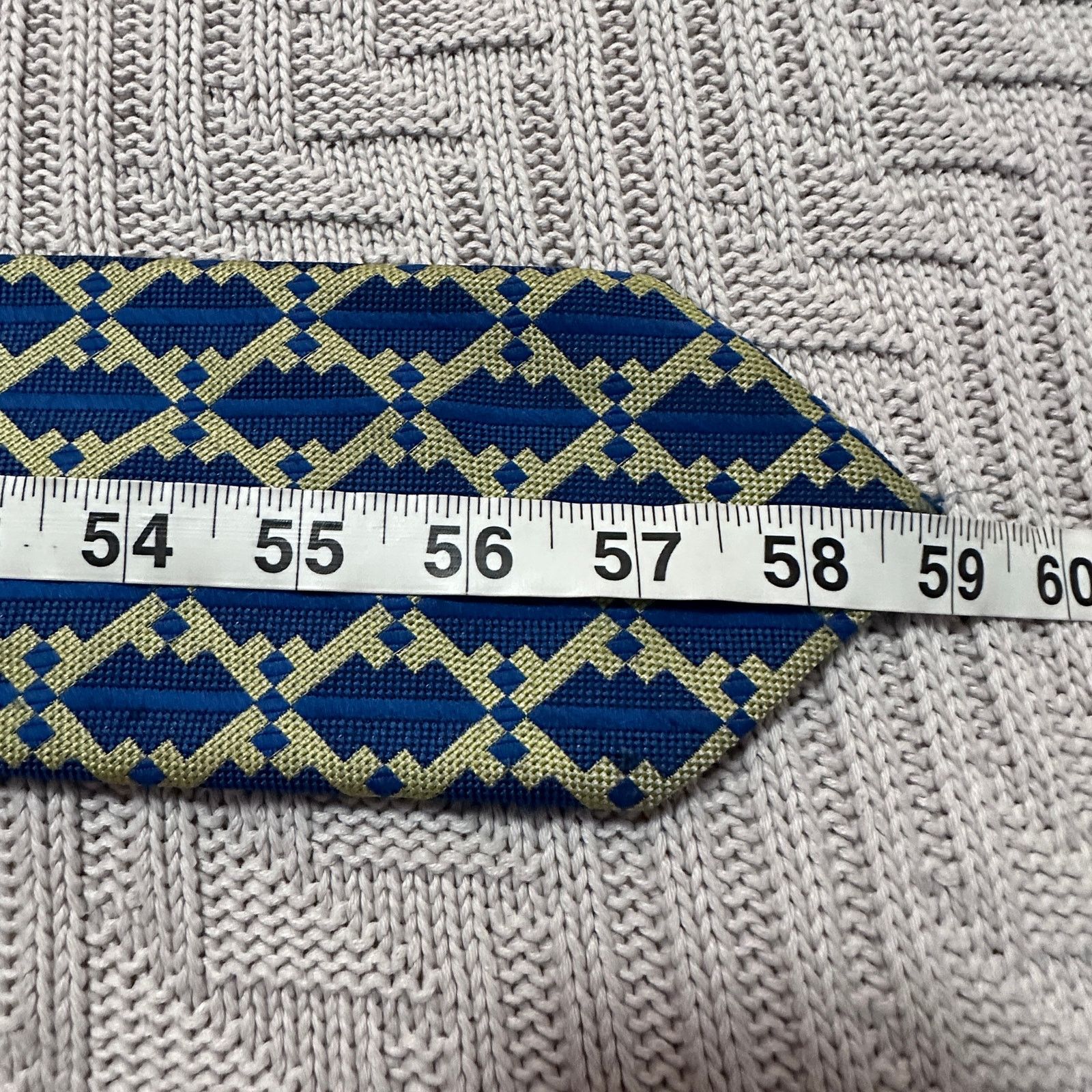 Vintage Vintage Bronzini blue and gold geometric men's tie Size ONE SIZE - 4 Thumbnail